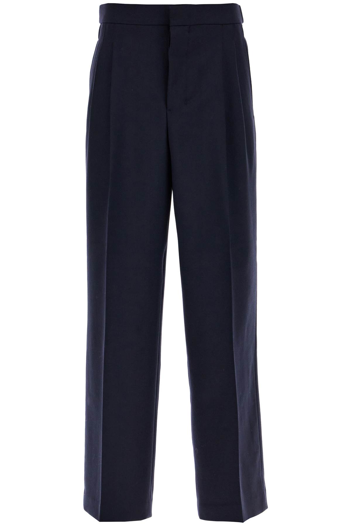 Shop Ami Alexandre Mattiussi Large Fit Wool Gabardine Trousers In Blue