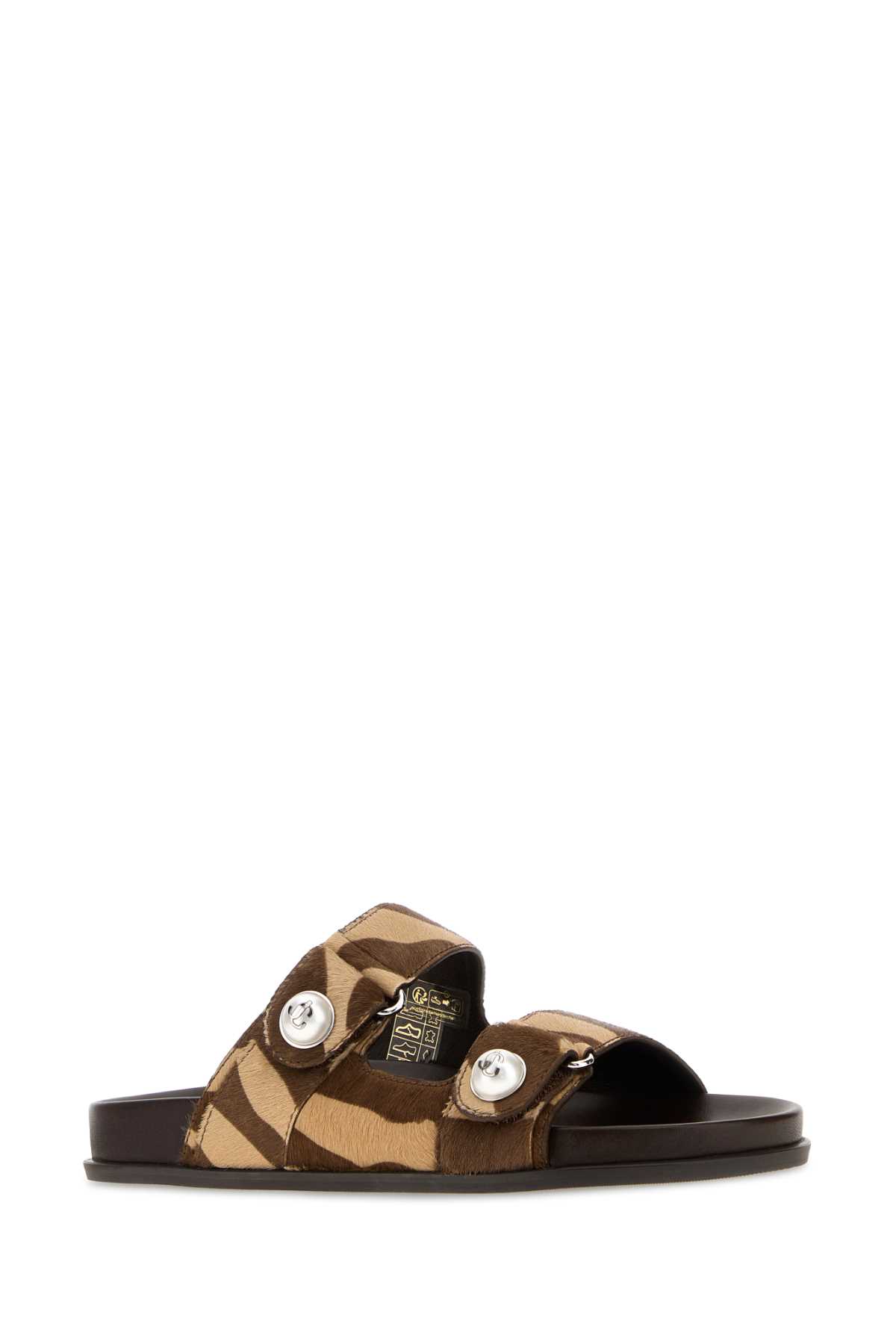 Jimmy Choo Faux Pearl-embellished Zebra-print Calf Hair Sandals In Brown
