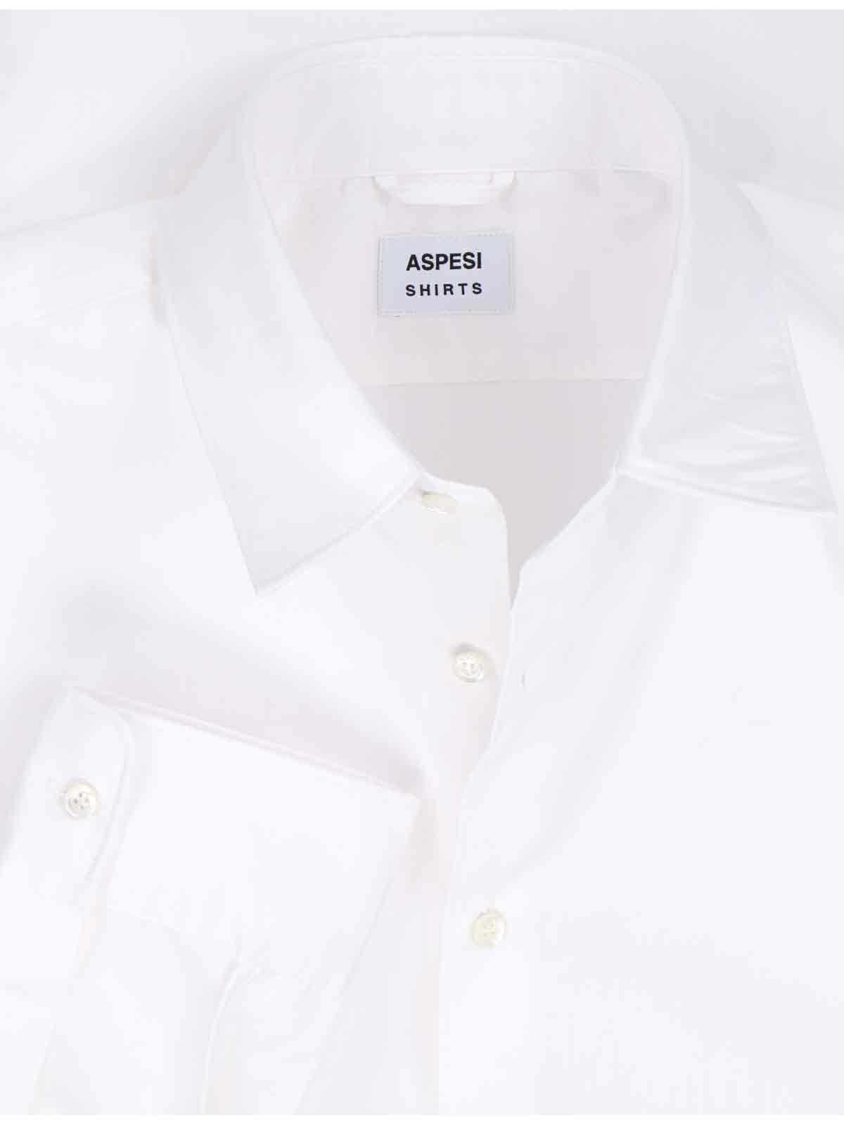 Aspesi White Cotton Classic Collar Shirt In White