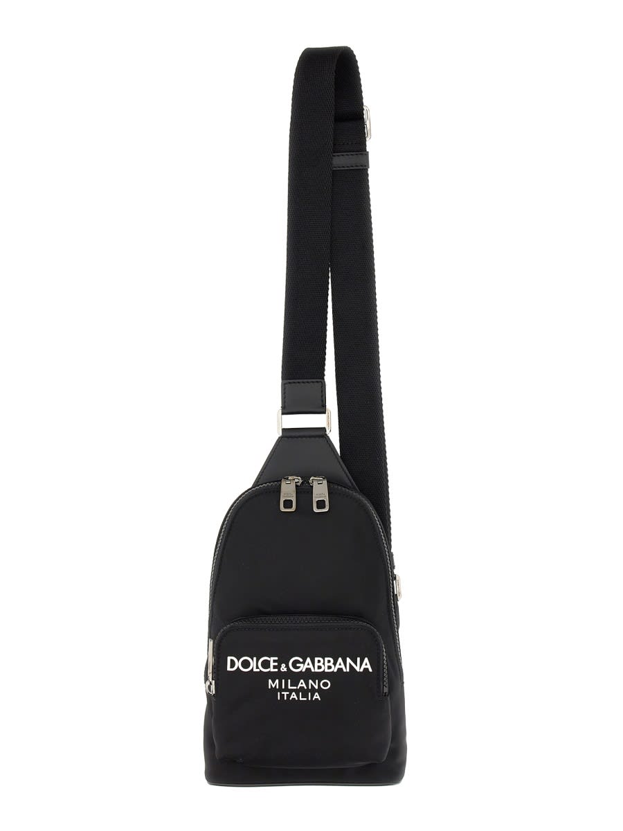 Dolce & Gabbana Pouch With Logo In Black