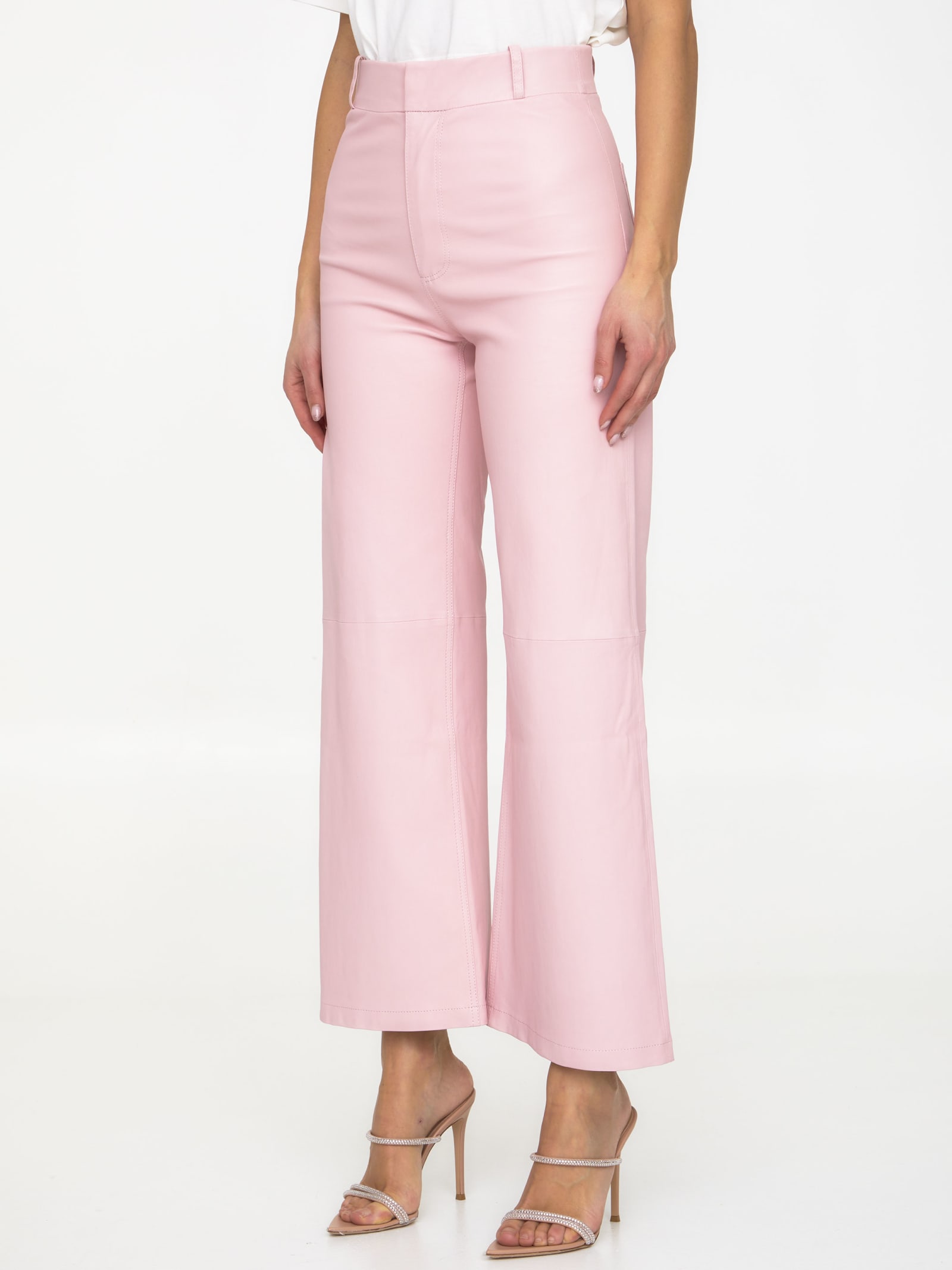 Shop Arma Stretch Palazzo Trousers In Pink