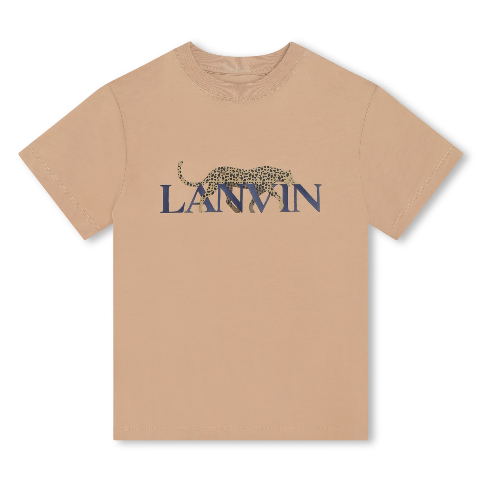 Shop Lanvin T-shirt Con Logo In Beige