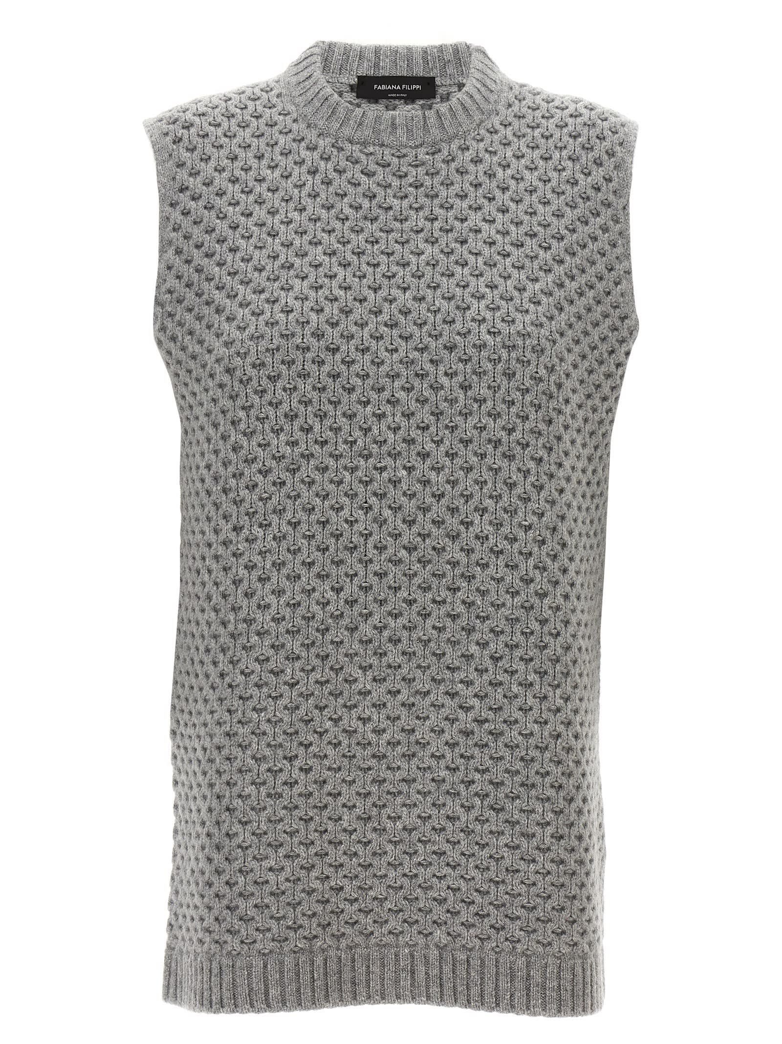 Shop Fabiana Filippi Cashmere Vest In Gray