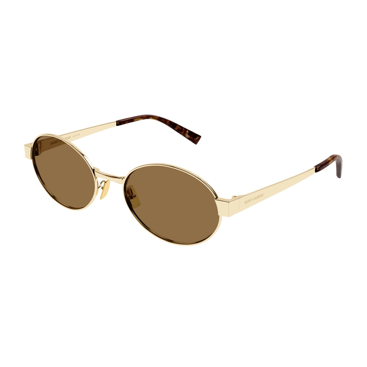 Saint Laurent Sl 692 Linea Sl Logo 004 Gold Brown Sunglasses In Gold