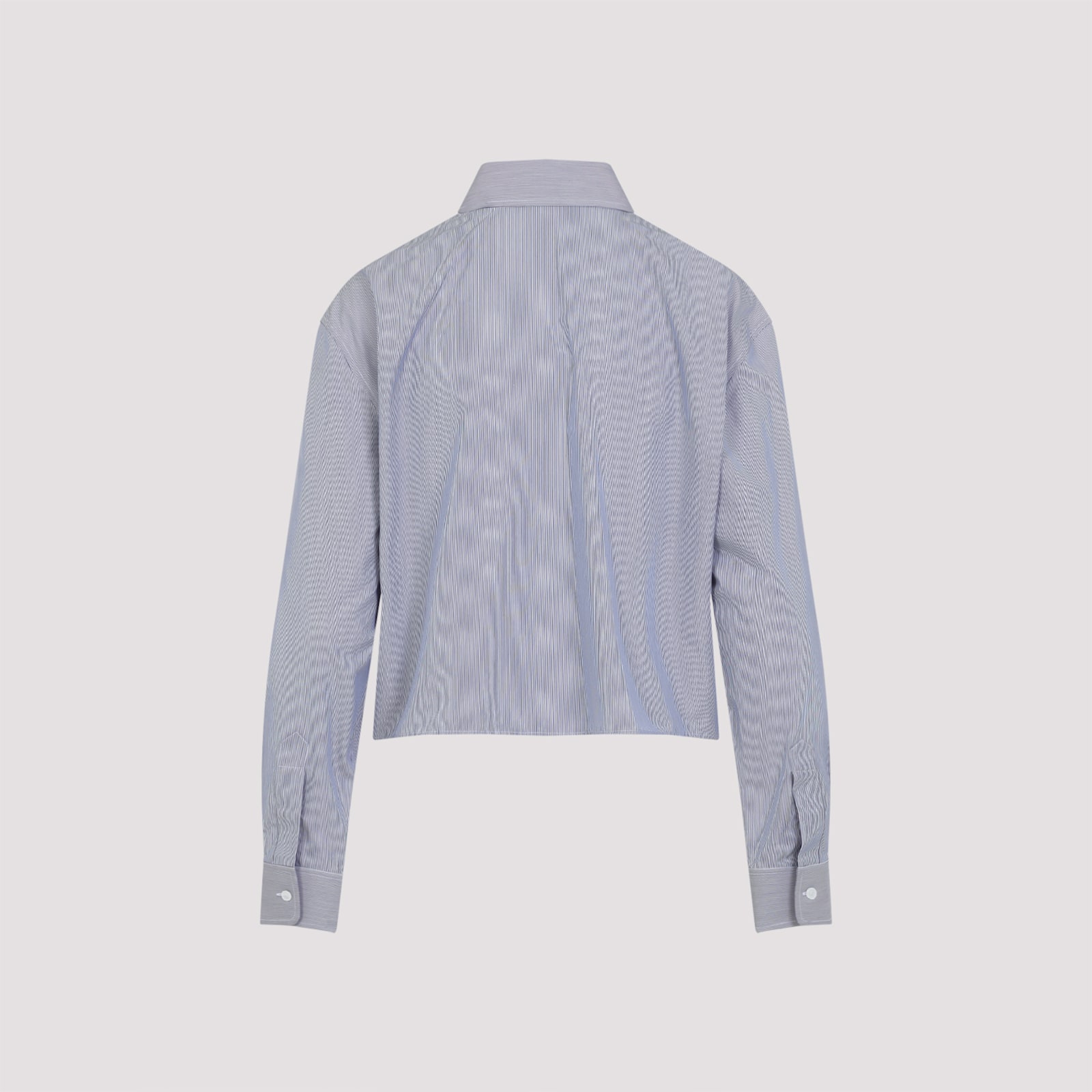 Celine Triomphe Cropped Shirt In Blue