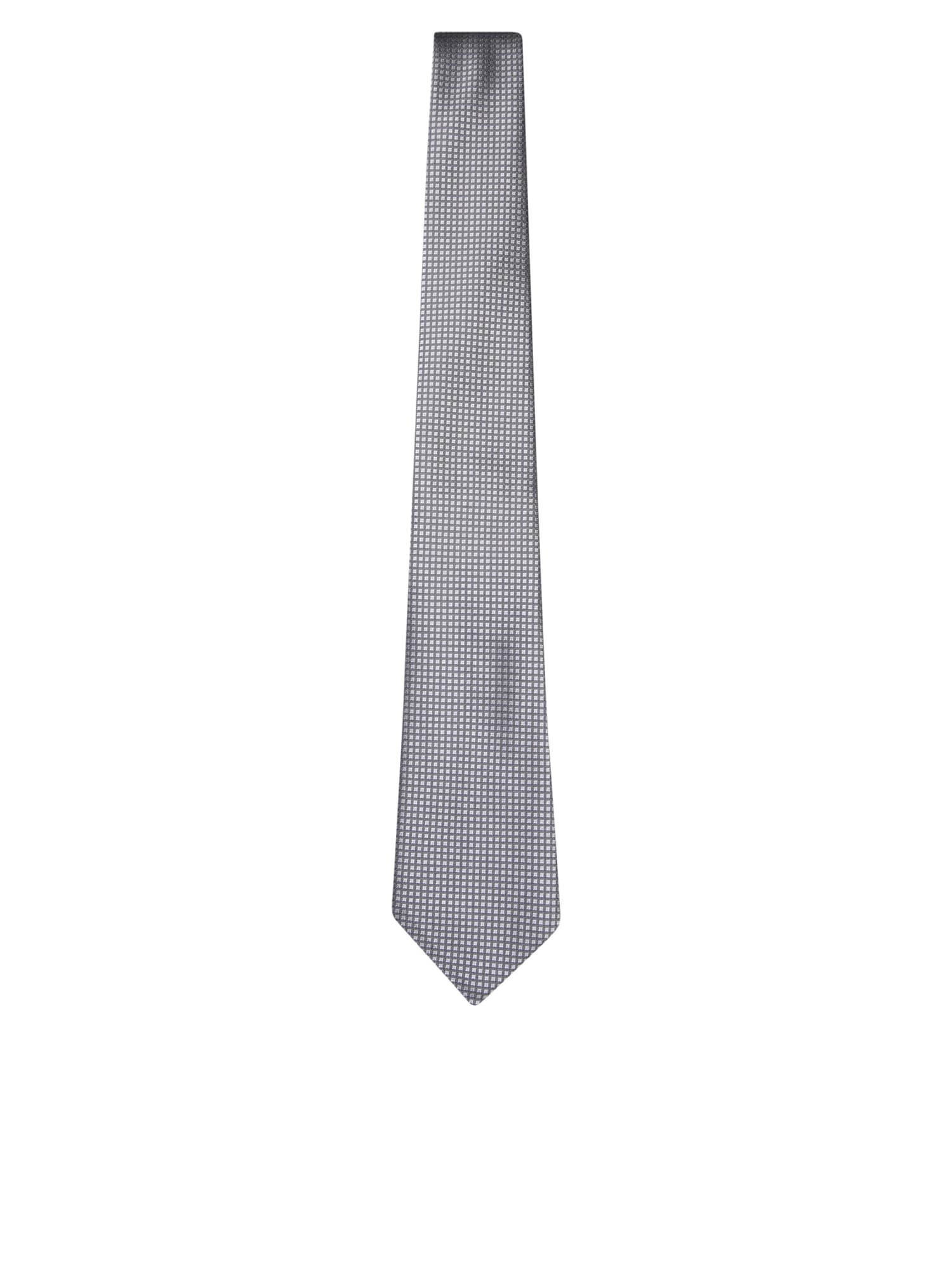 8cm Silver Check Tie