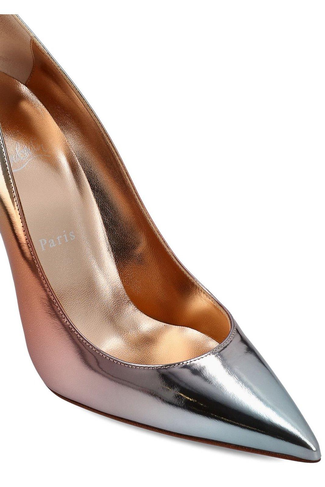 Shop Christian Louboutin Kate Pointed Toe Pumps In Silver