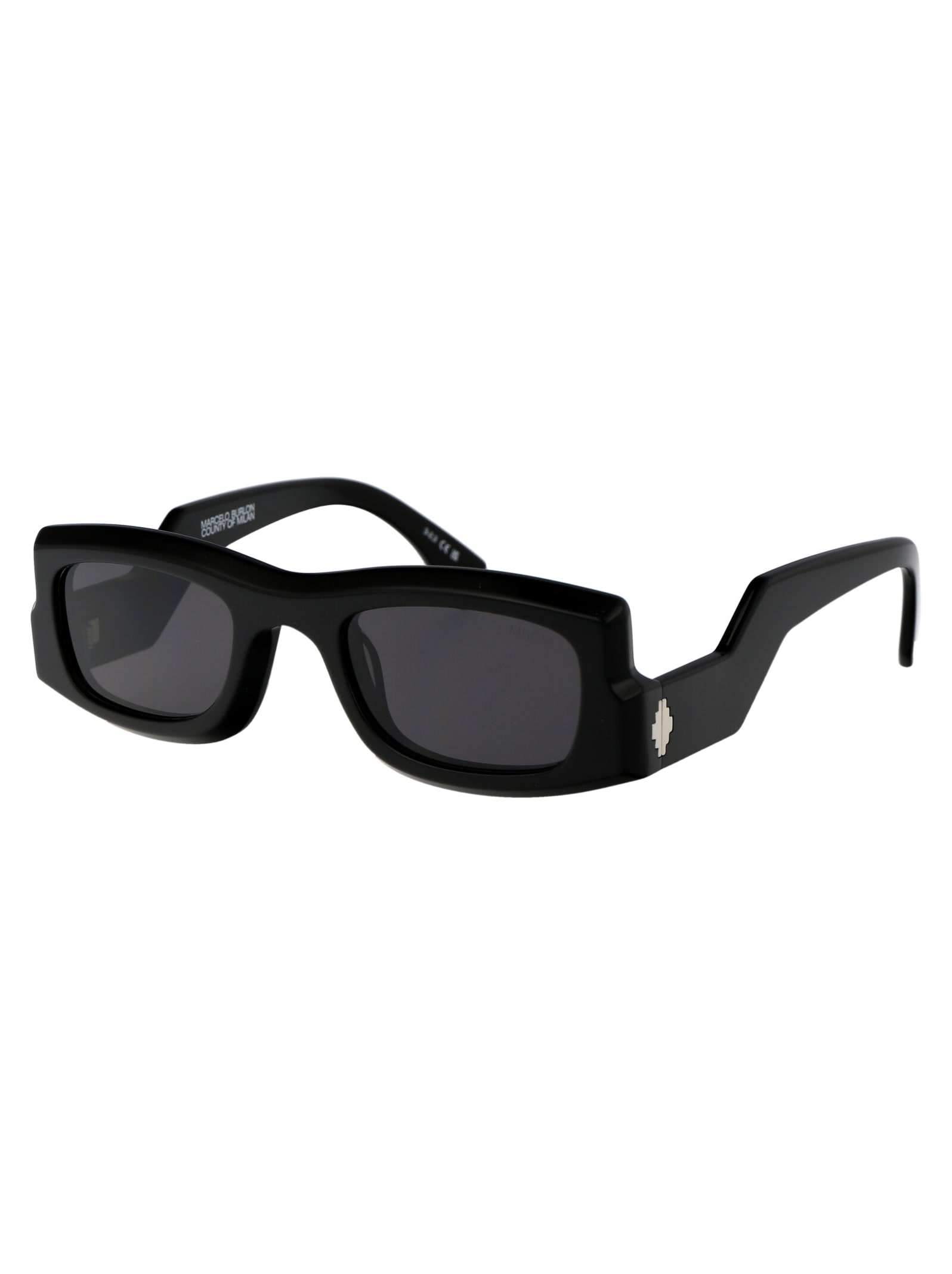 Shop Marcelo Burlon County Of Milan Cirsium Sunglasses In 1007 Black
