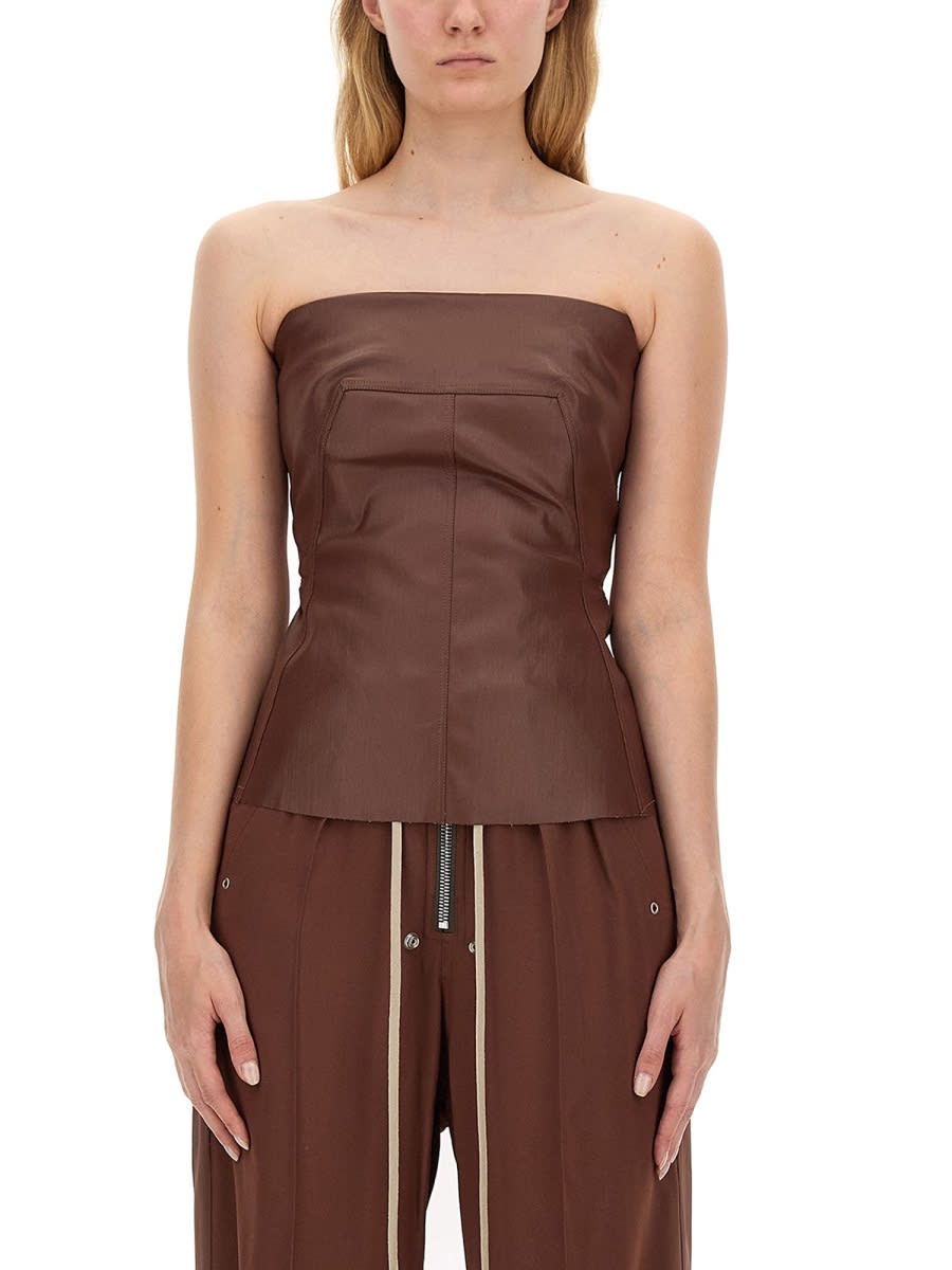 Shop Rick Owens Top Bustier In Marrone