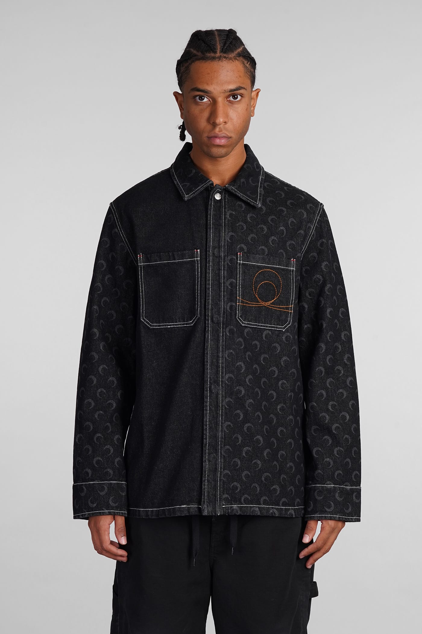 Denim Jackets In Black Cotton