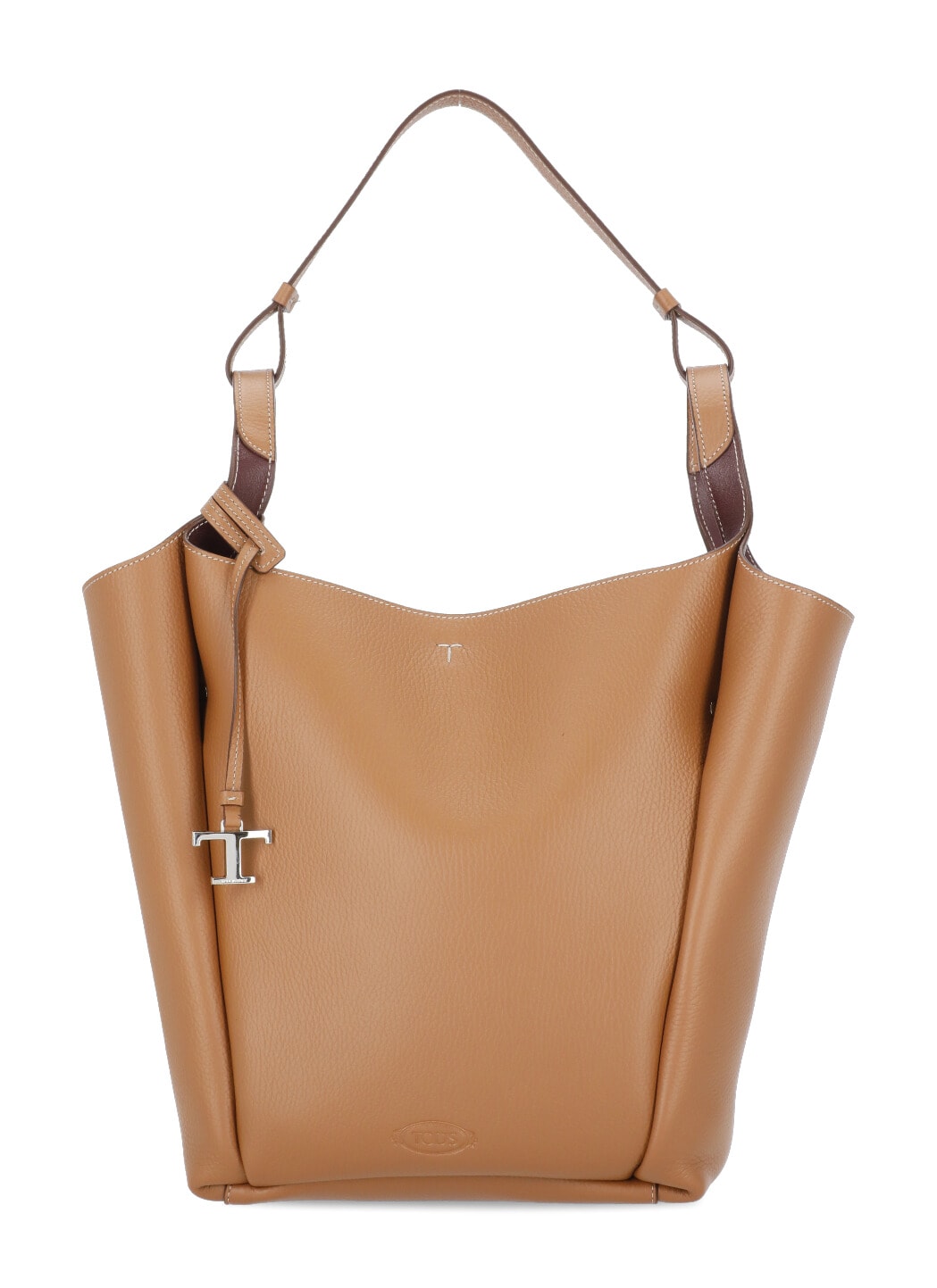 Shop Tod's Leather Shoulder Bag In Brown