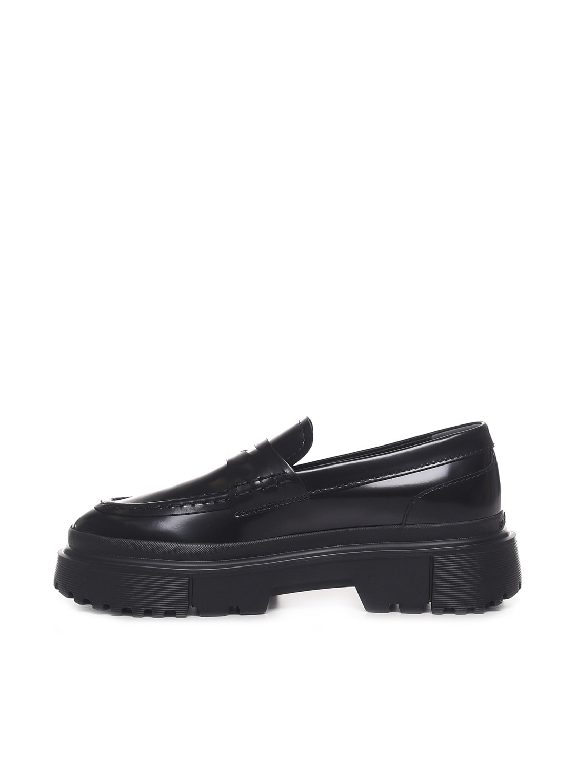 Shop Hogan H619 Loafers In Black