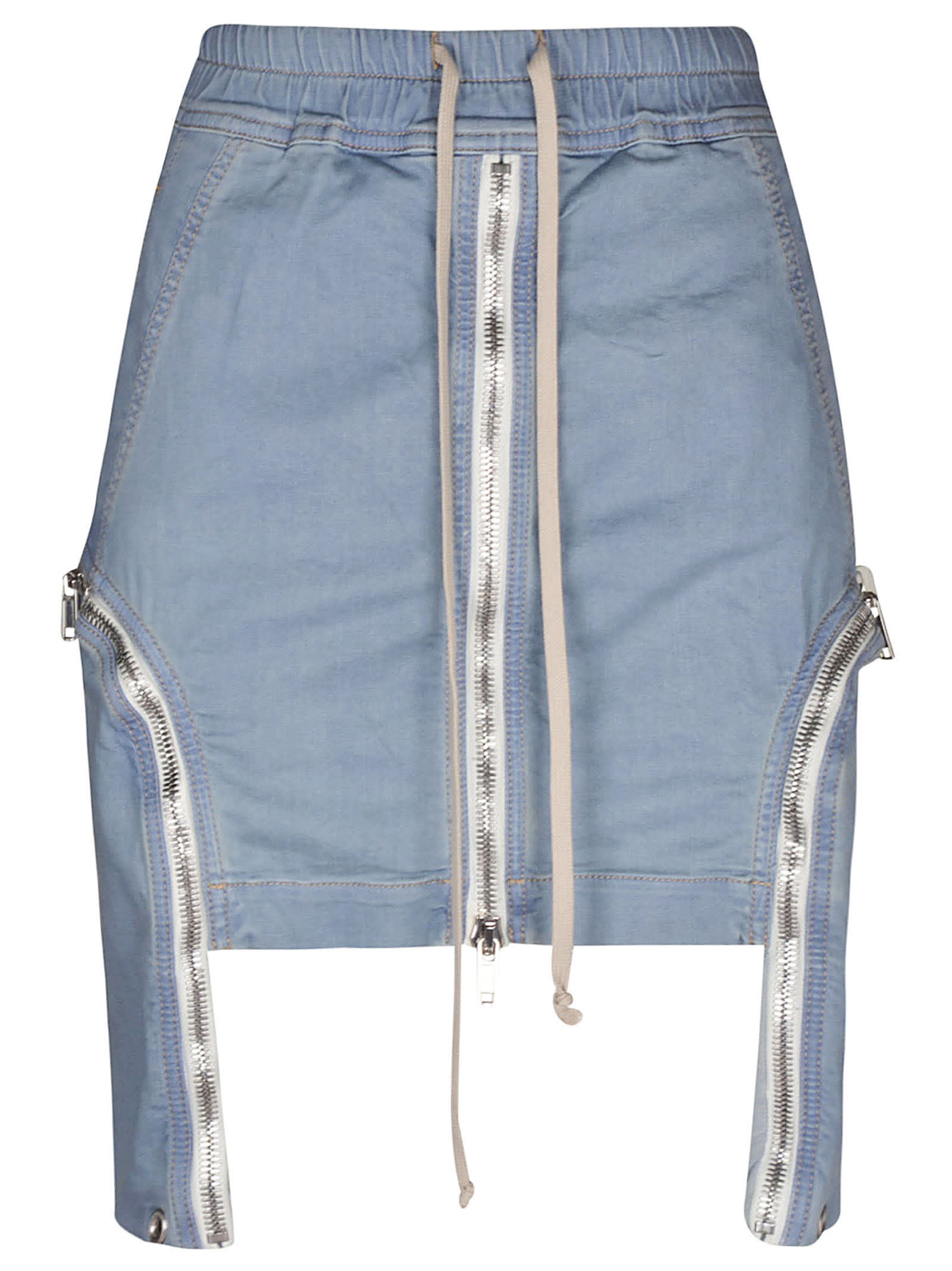 Drkshdw Multi-zipped Mini Skirt In Blue