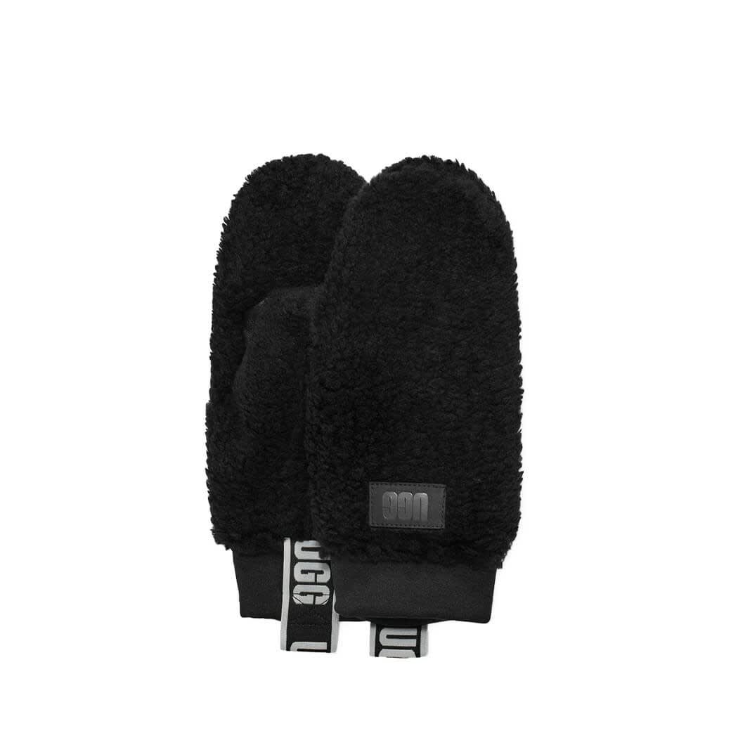 Ugg Sherpa Mitten W Logo Black Gloves