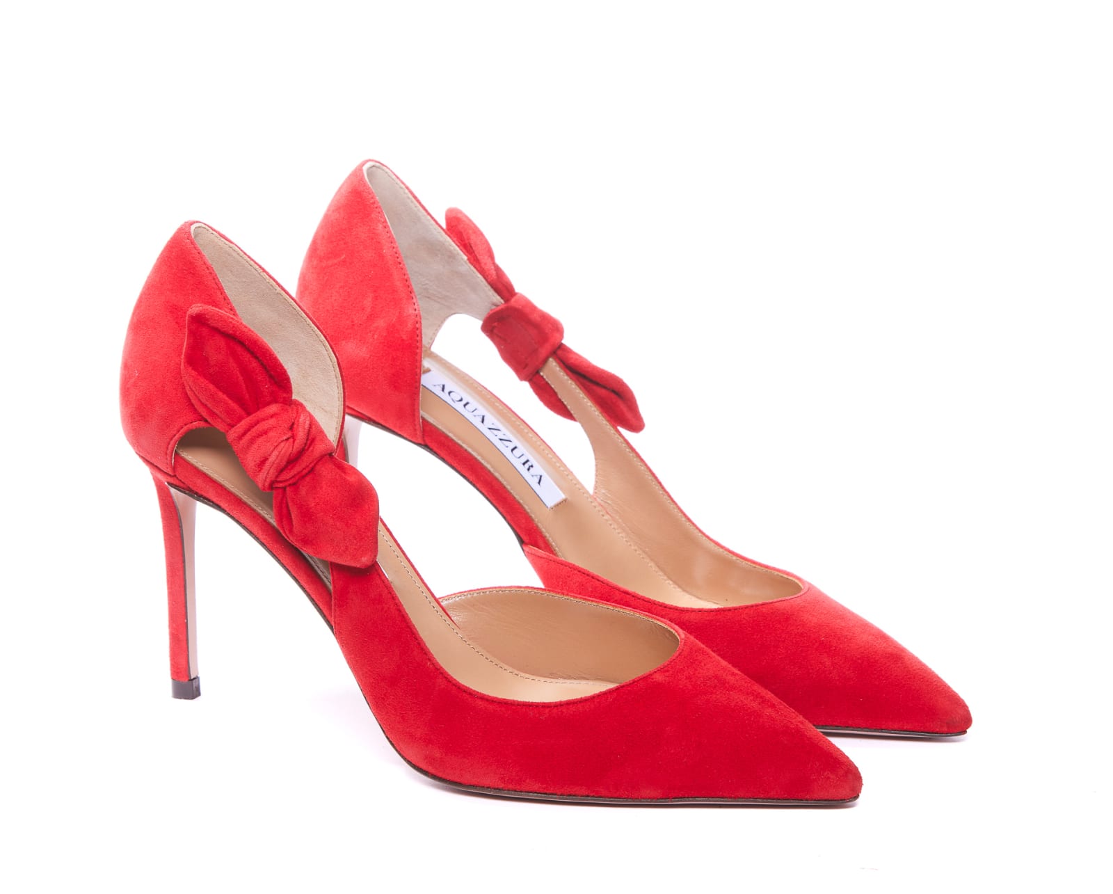 Shop Aquazzura Very Bow Tie Pumps In Red