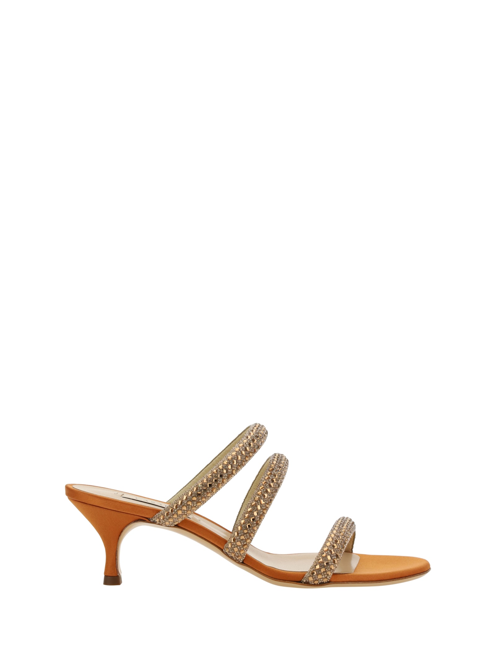Shop Casadei Scarlet Sandals In Brown/gold