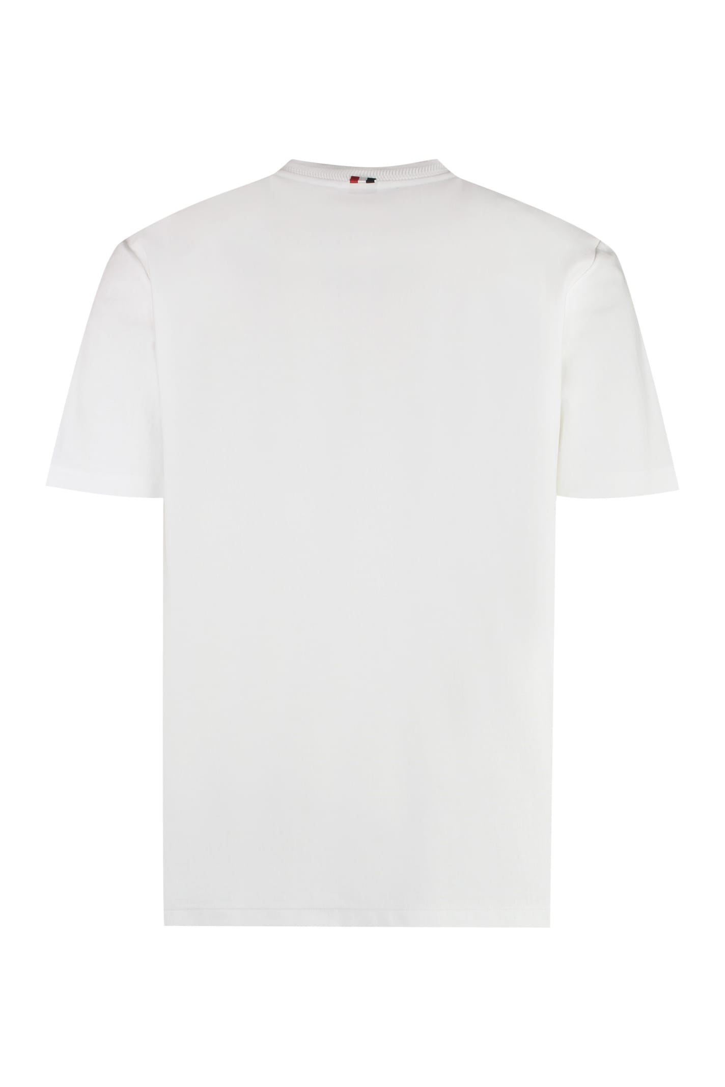 Thom Browne Crewneck T-shirt With Tricolor Intarsia In White