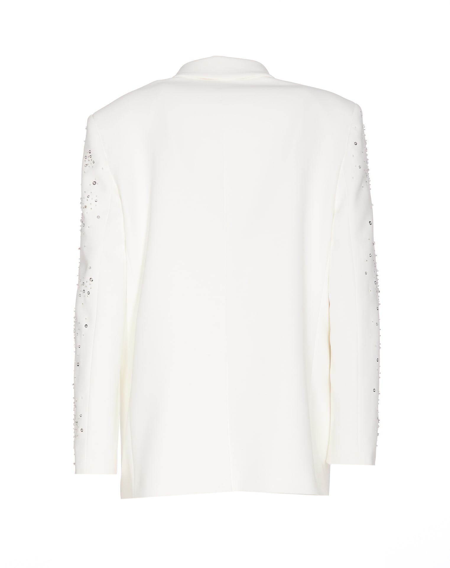 Shop Elisabetta Franchi Double Breated Sequins Jacket In White
