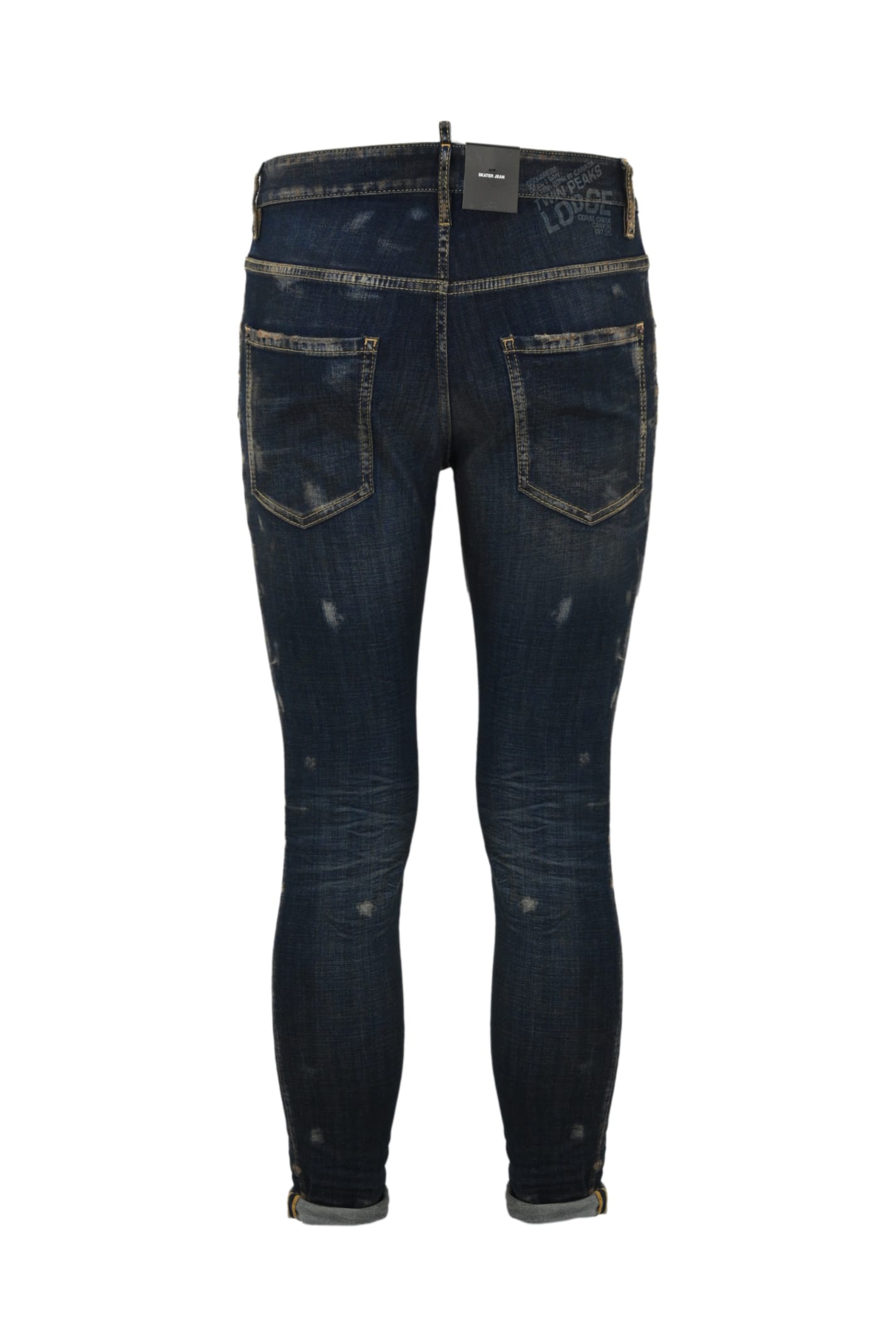 Shop Dsquared2 Skater Skinny Jeans In Denim In Navy Blue