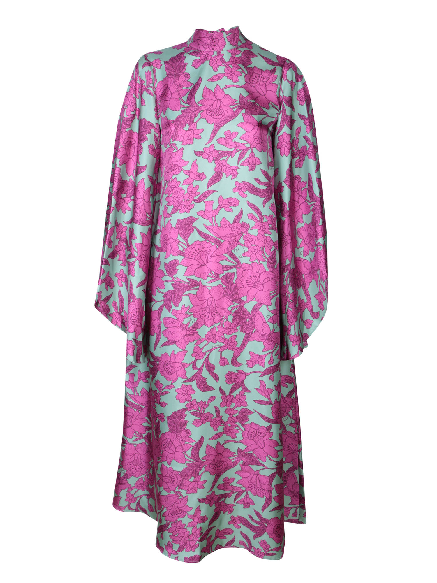 La Doublej Magnifico Midi Fuxia/green Dress In Pink