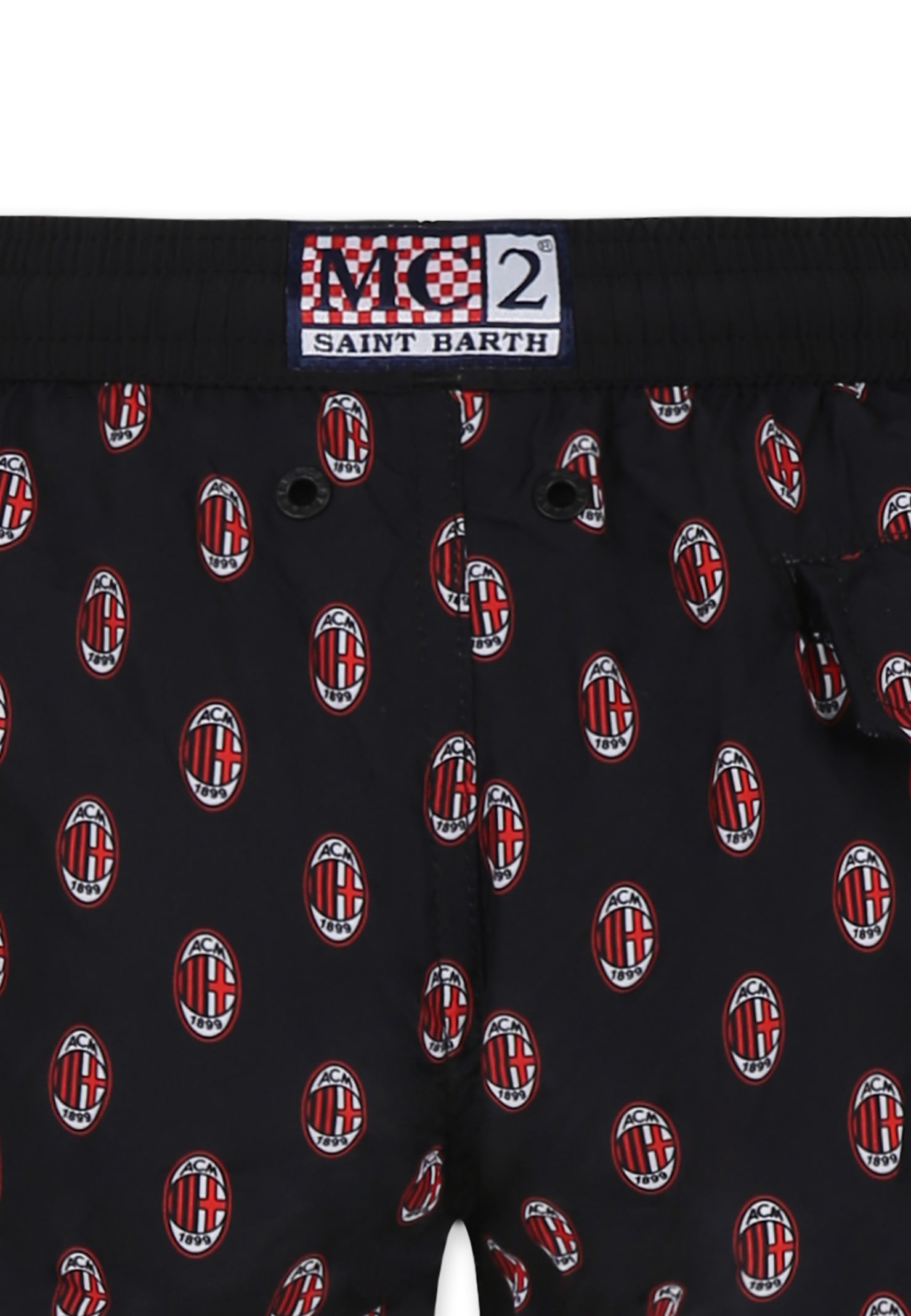 Mc2 Saint Barth Milan-print Swim Shorts In Black