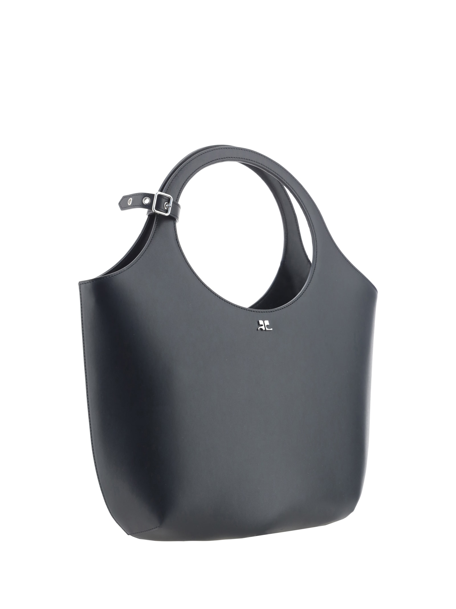 Shop Courrèges Medium Holy Handbag In Black