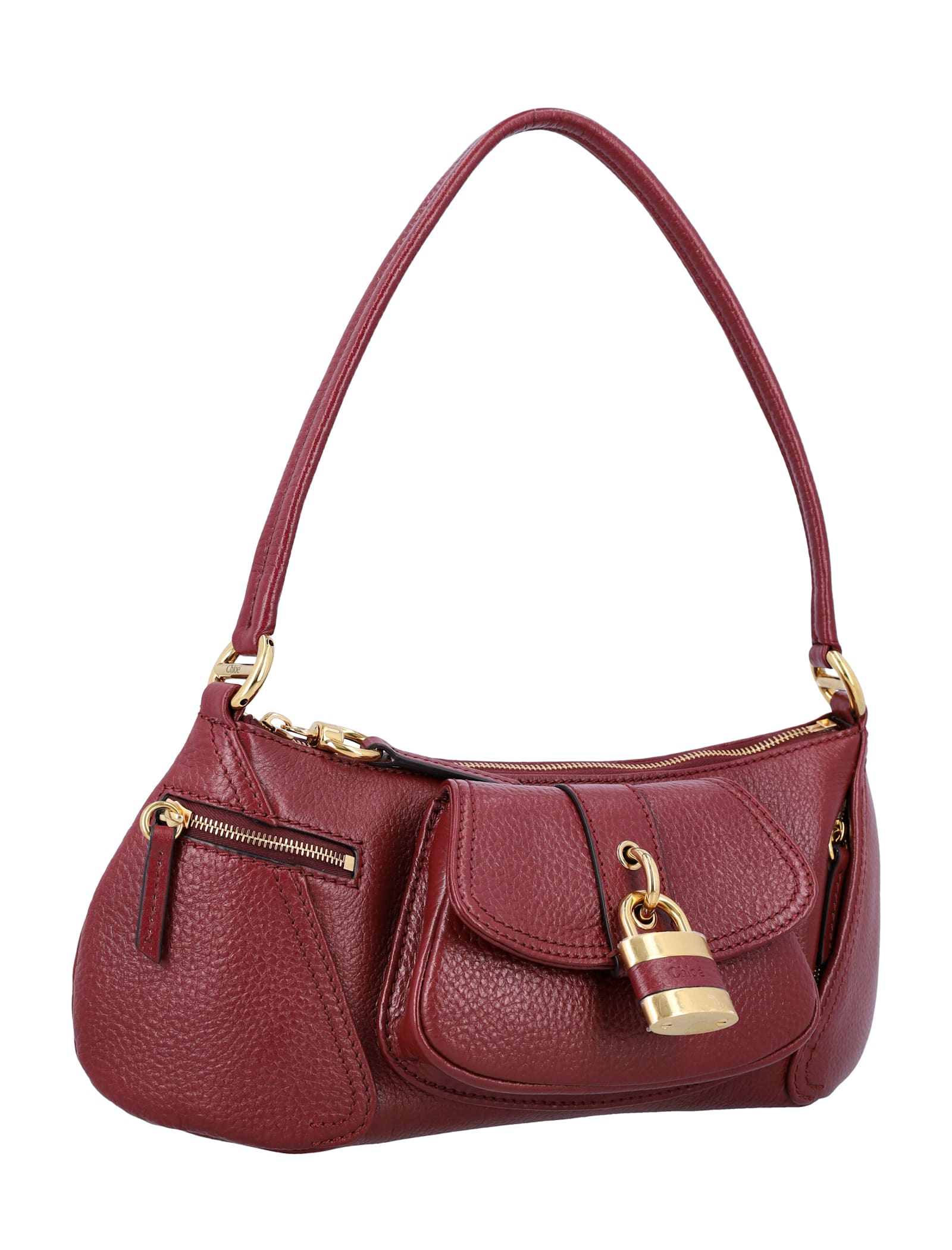 Shop Chloé The 99 Shoulder Bag In Brunette Red