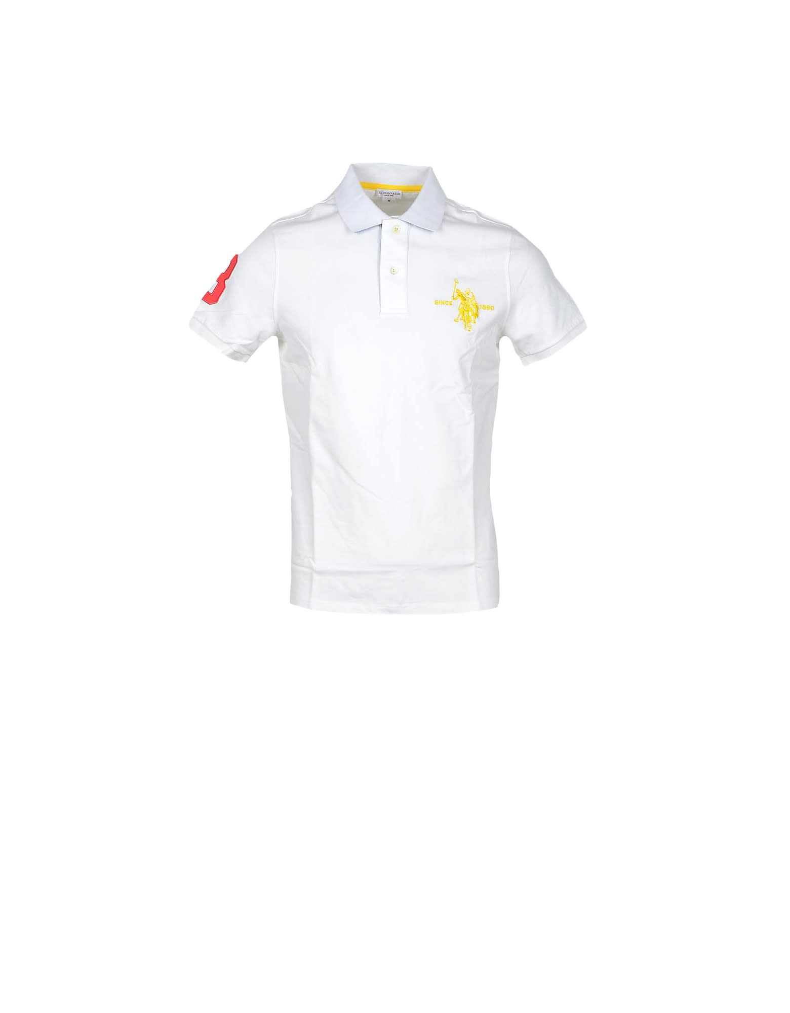U.s. Polo Assn. White Cotton Mens Polo Shirt