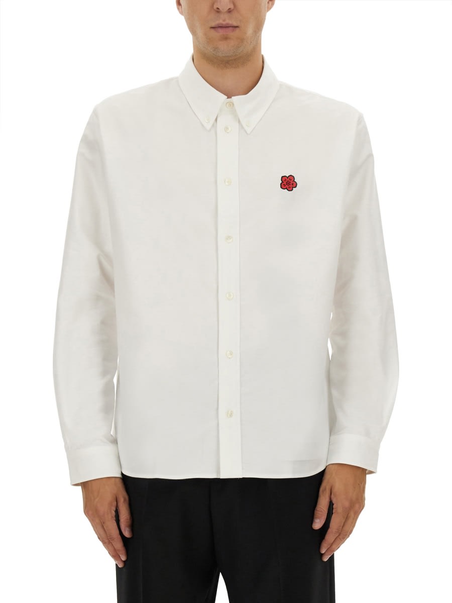 Kenzo Shirt With Boke Flower Embroidery In White