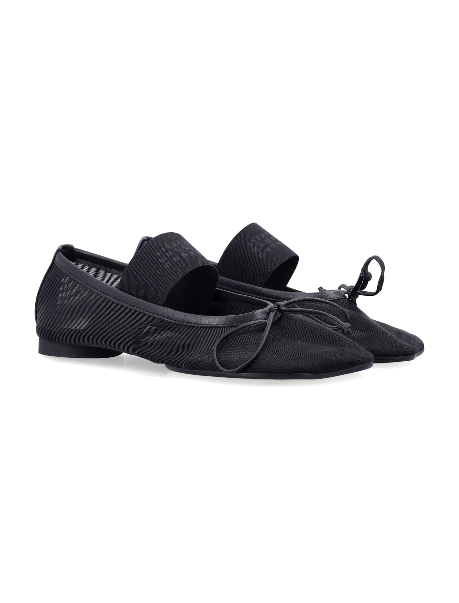 Mm6 Maison Margiela Anatomic Numeric Ballerinas In Black