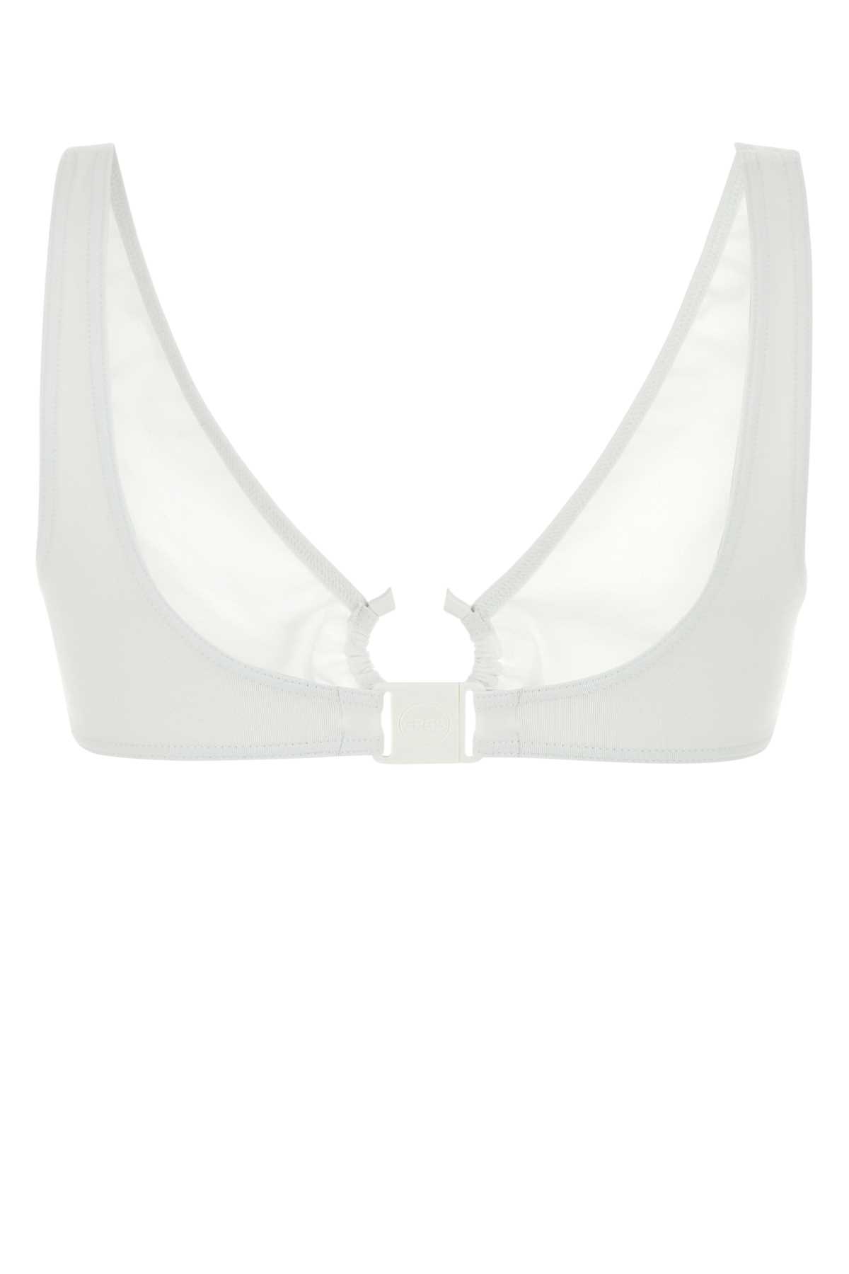 Chloé White Stretch Nylon Papeete Chloã© X Eres Bikini Top In Iconicmilk