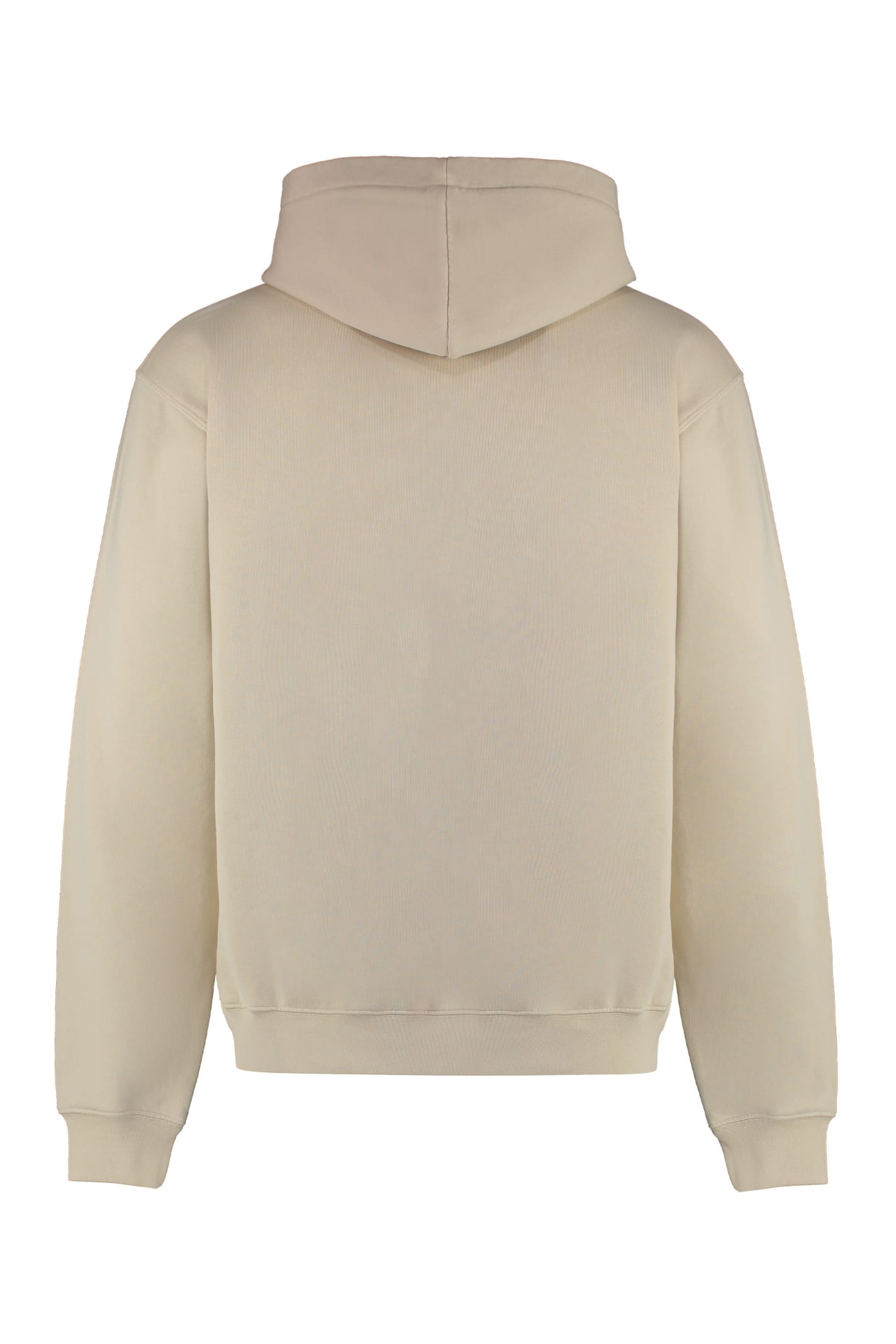 Shop Jacquemus Gros Grain Cotton Hoodie In Beige