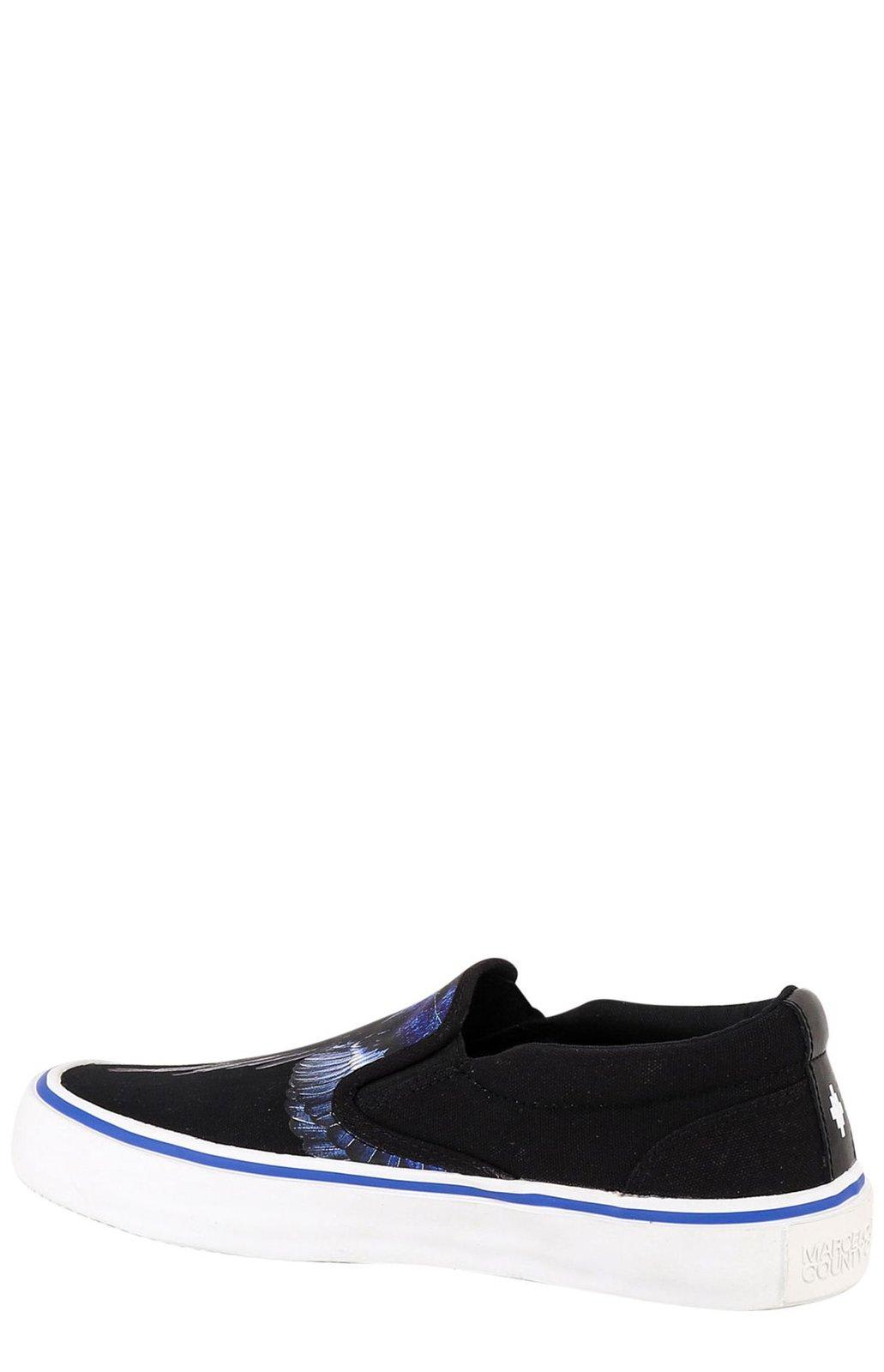 Shop Marcelo Burlon County Of Milan Printed Slip-on Sneakers In Black