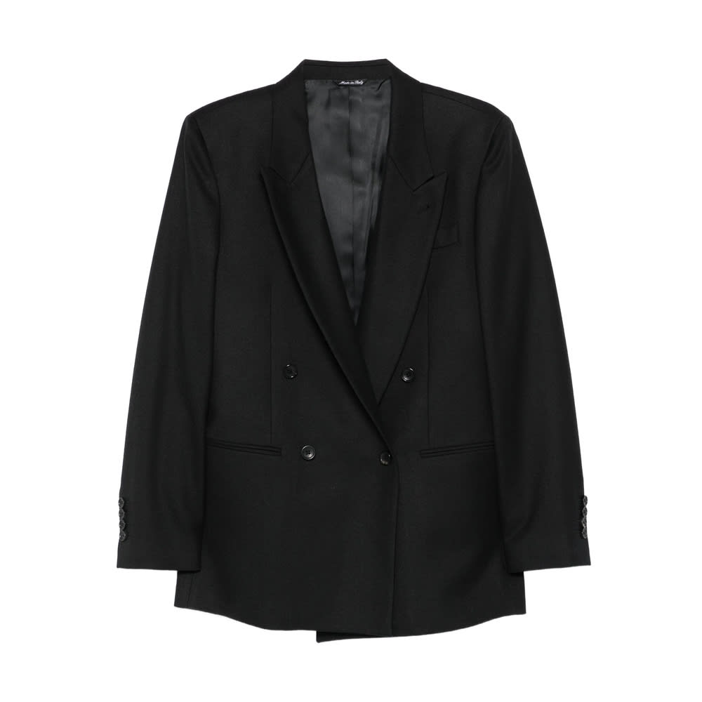 Reveres 1949 Double-breasted Jacket In Black