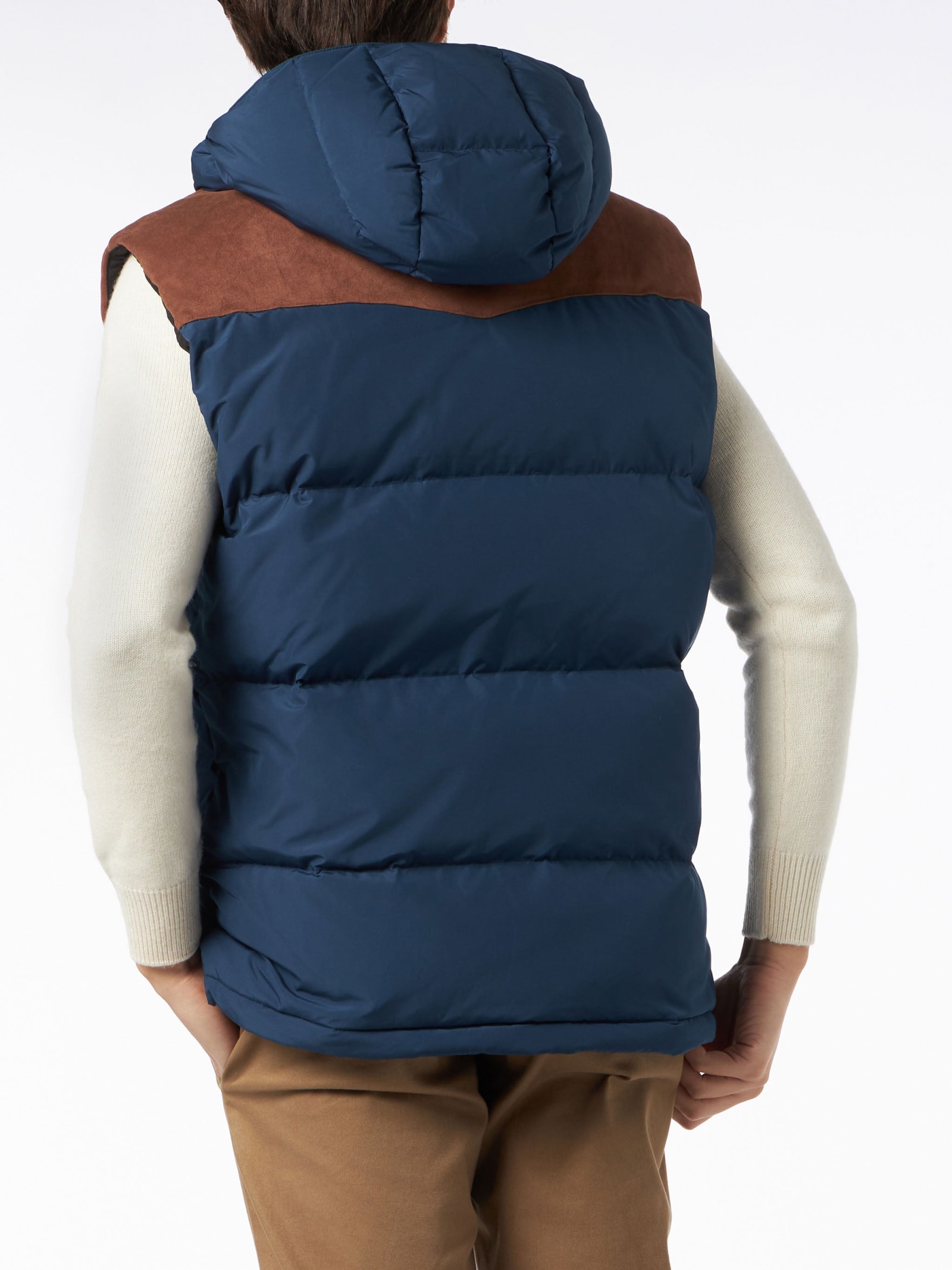 Shop Mc2 Saint Barth Man Blue Down Vest