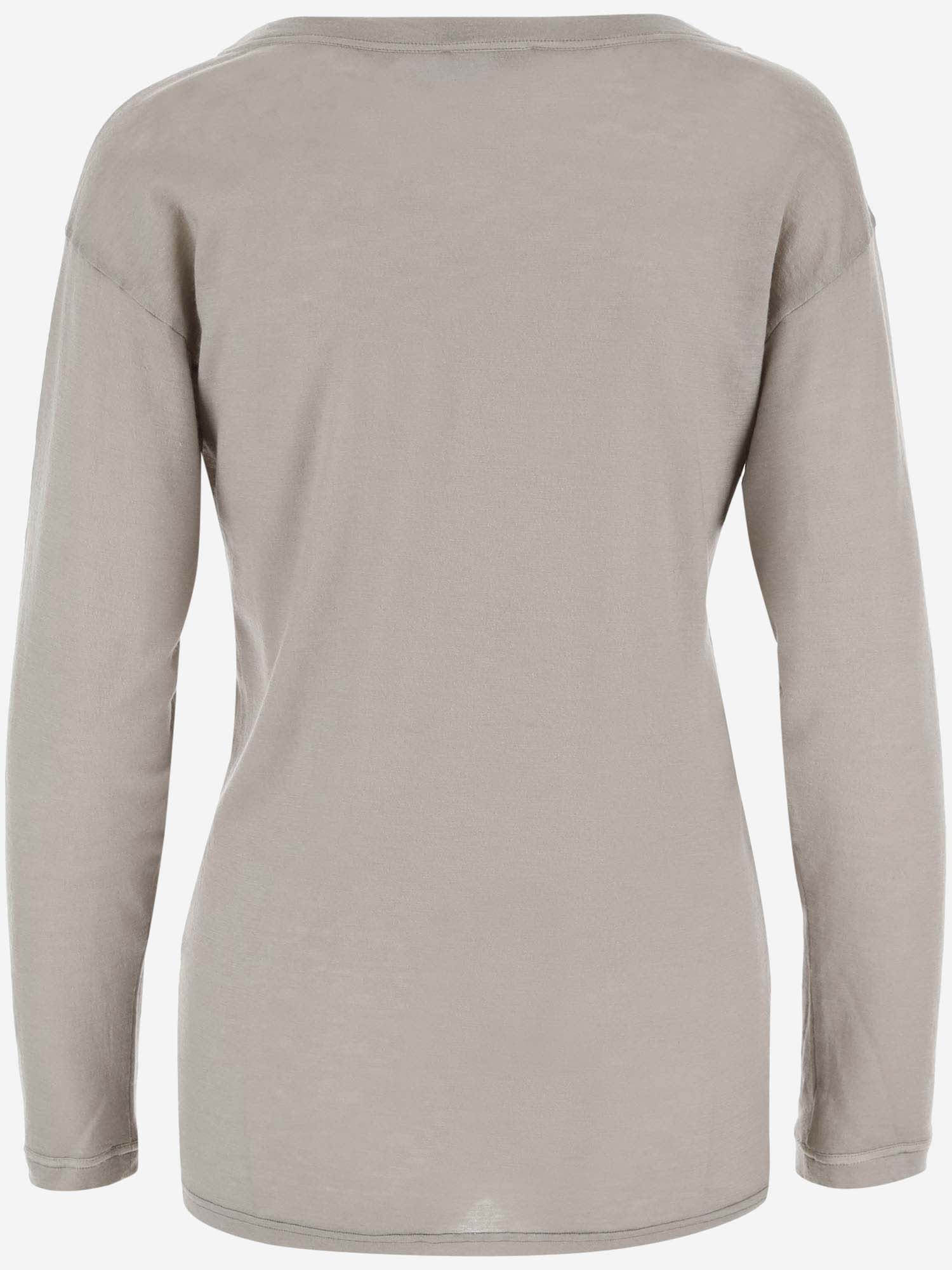 Shop Giorgio Armani Long-sleeved Cashmere Jersey Sweater In Beige