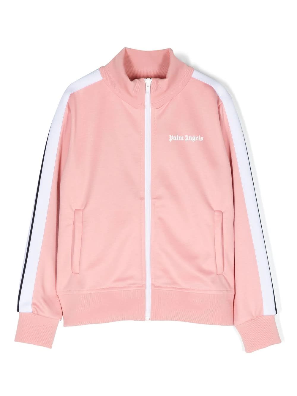 Palm Angels Pink Track Jacket With Zip And Logo