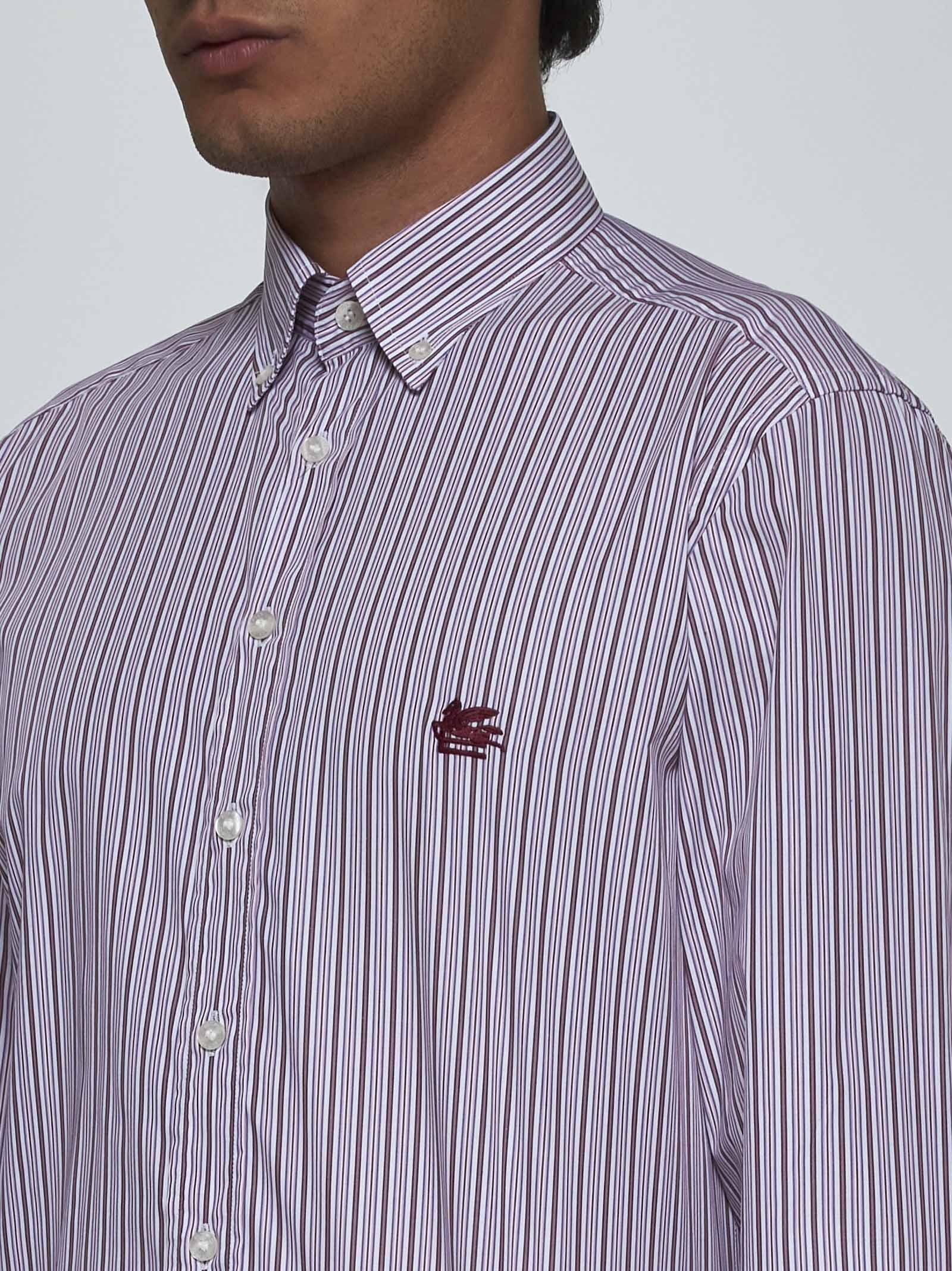 Shop Etro Roma Striped Cotton Shirt