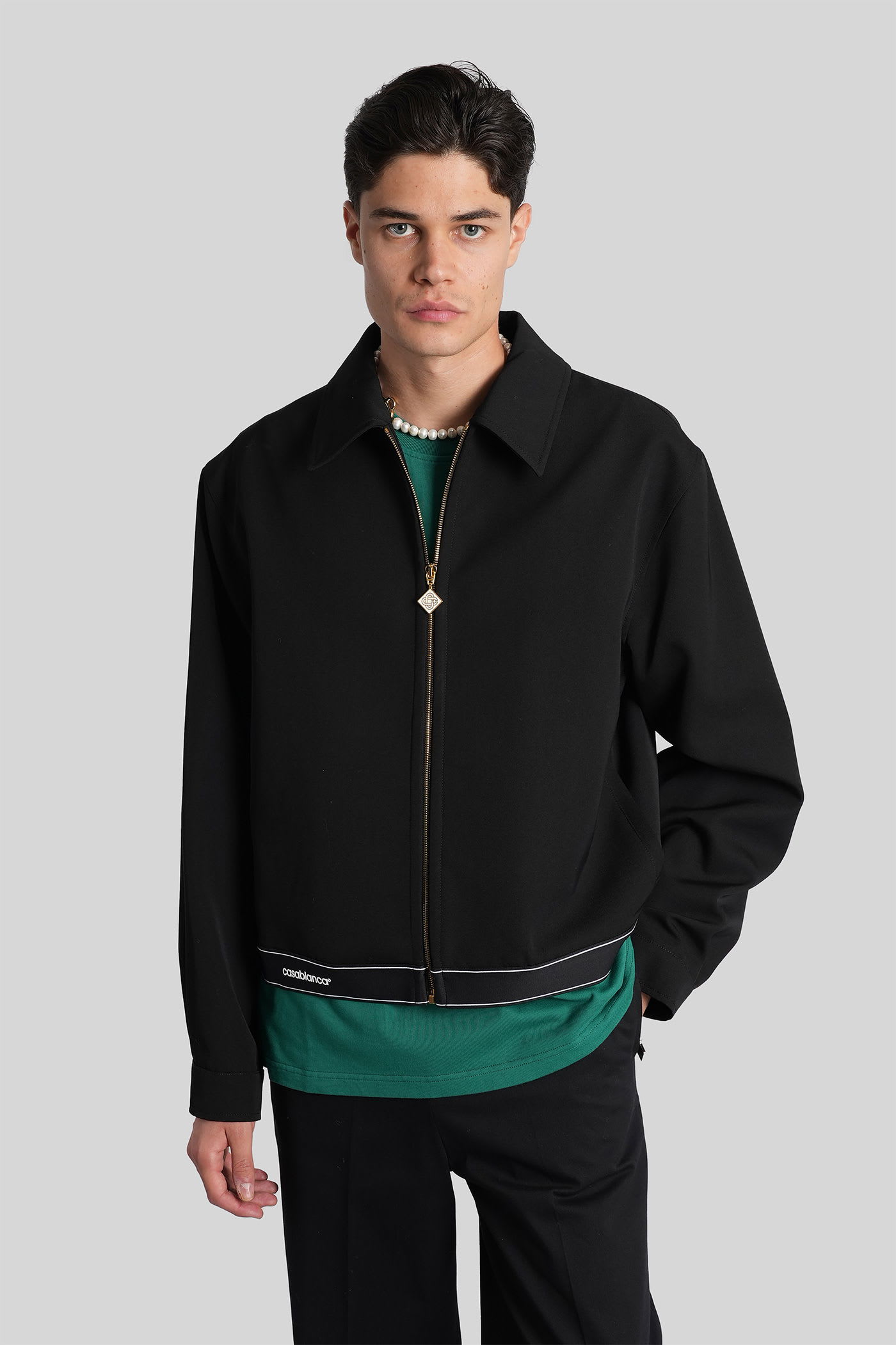 Casual Jacket In Black Wool