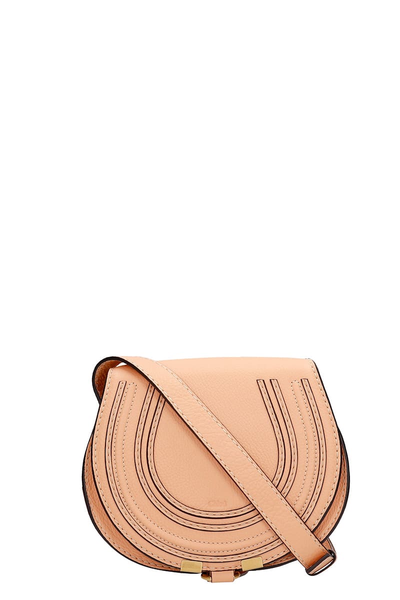 Chloé Mini Marcie Shoulder Bag In Orange Leather