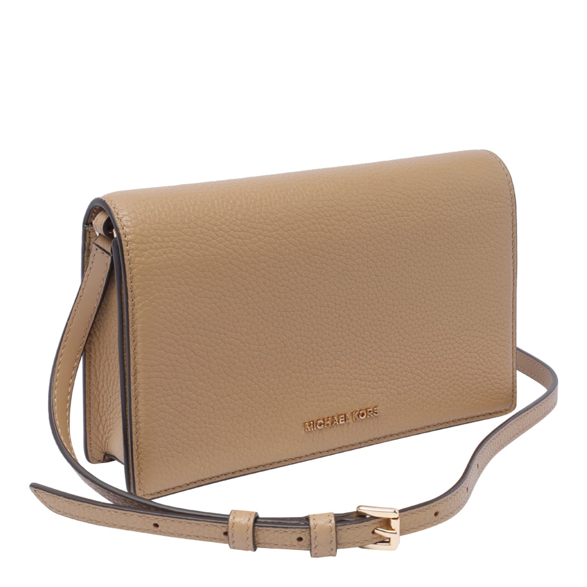 Shop Michael Michael Kors Jet Set Crossbody Bag In Beige