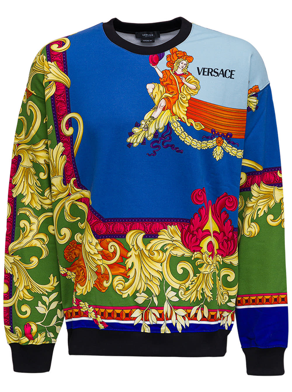 Versace Cotton Sweatshirt With Medusa Renaissance Print