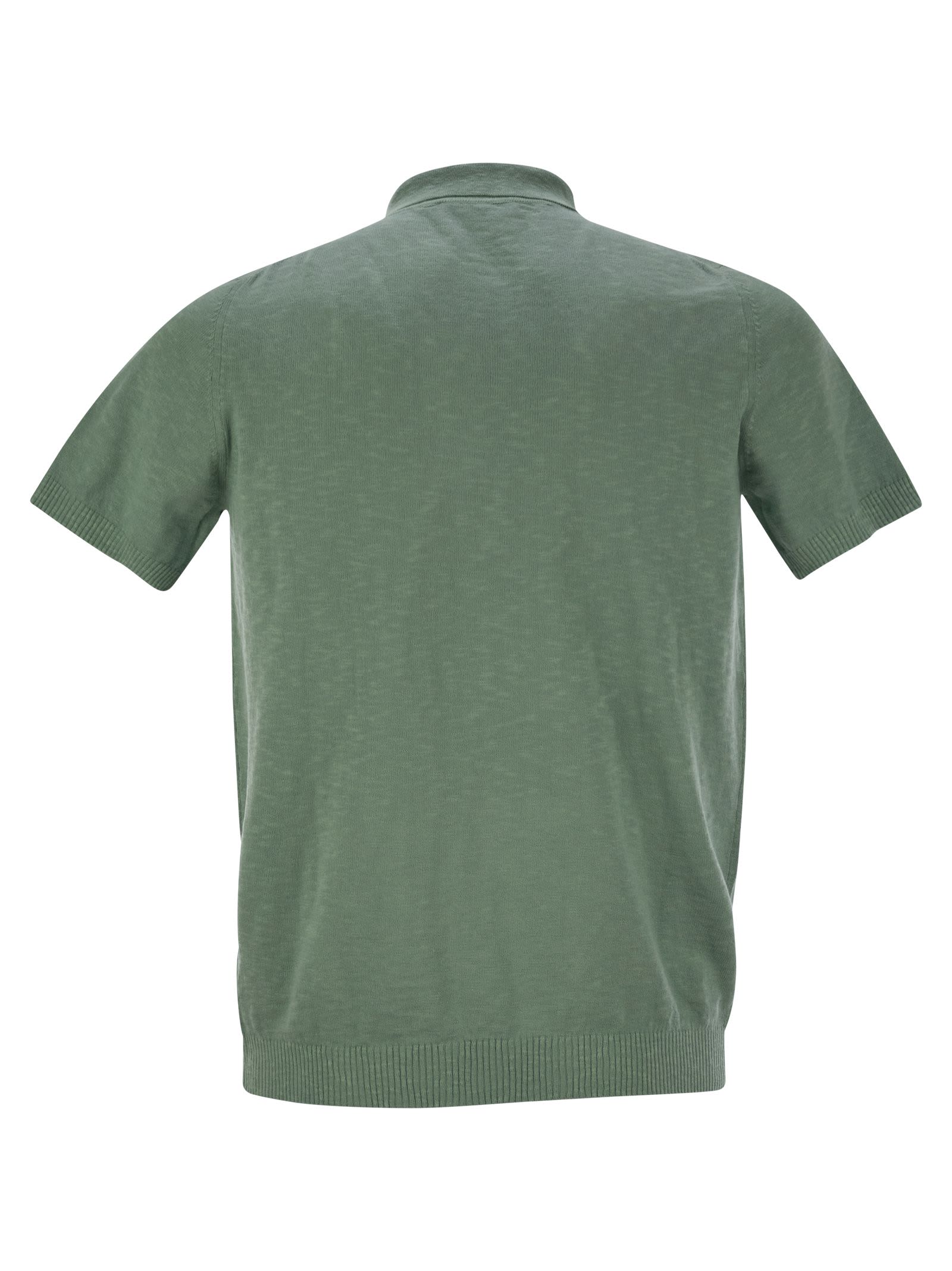 Pt Torino Cotton Polo Shirt With Short Sleeves In Green