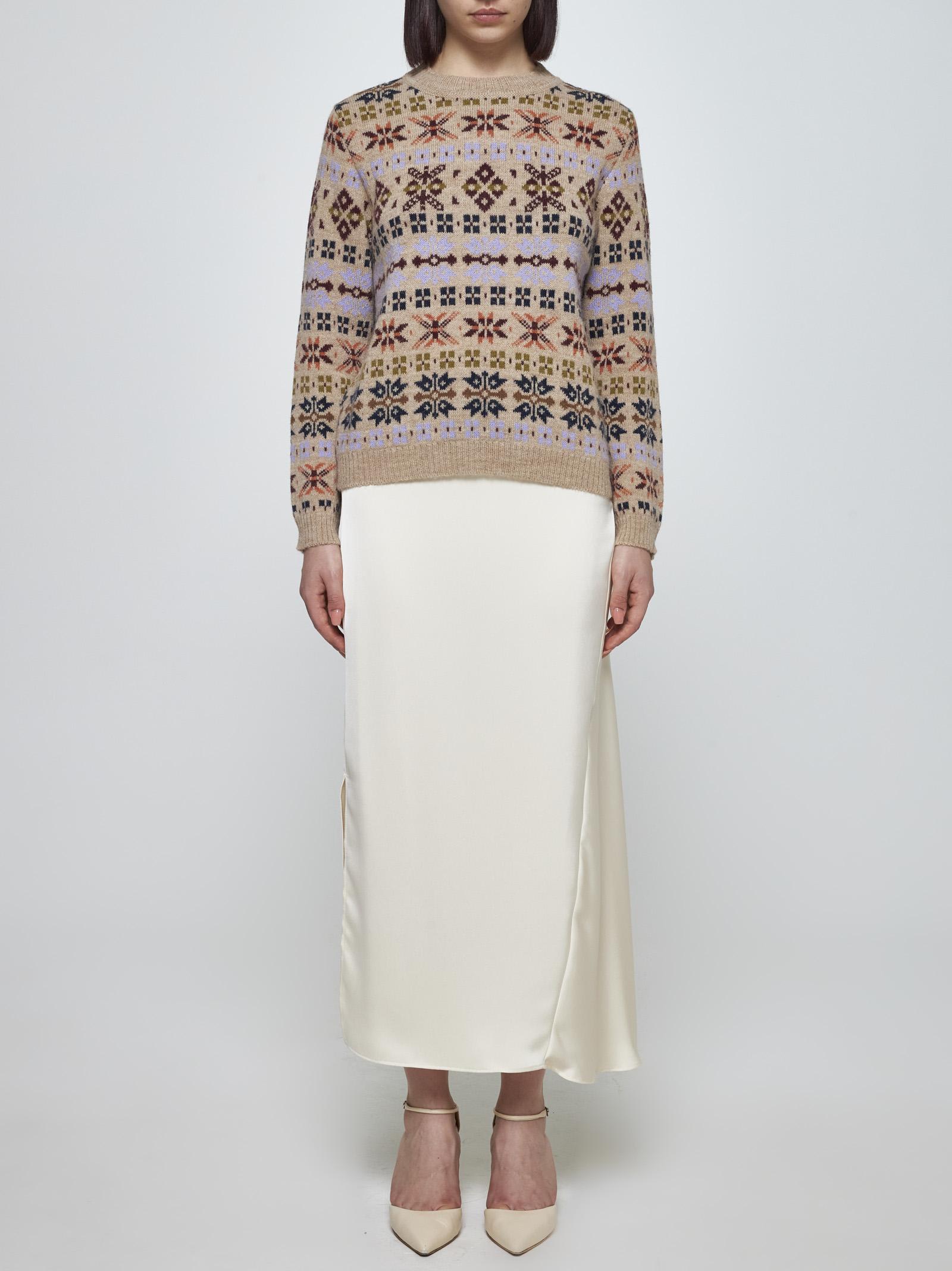 Shop Weekend Max Mara Paride Alpaca And Wool Jacquard Sweater