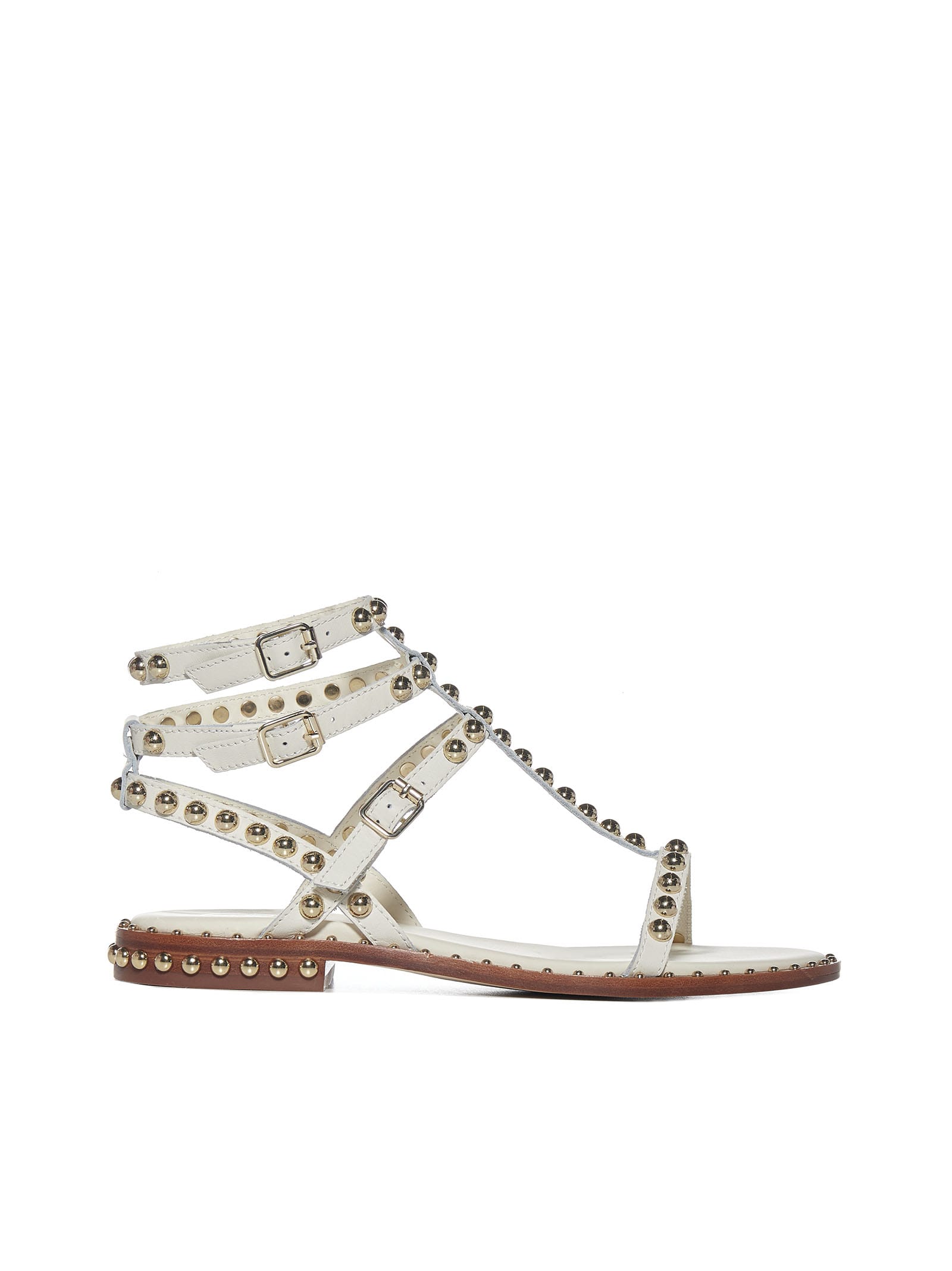 Ash Play Buckle-trio Stud Gladiator Sandals In Pristine