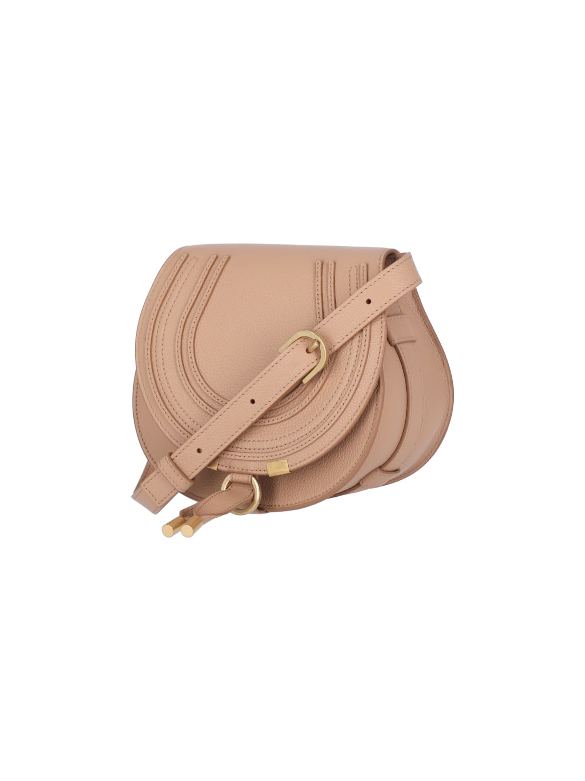 Shop Chloé Small Crossbody Bag Marcie In Beige