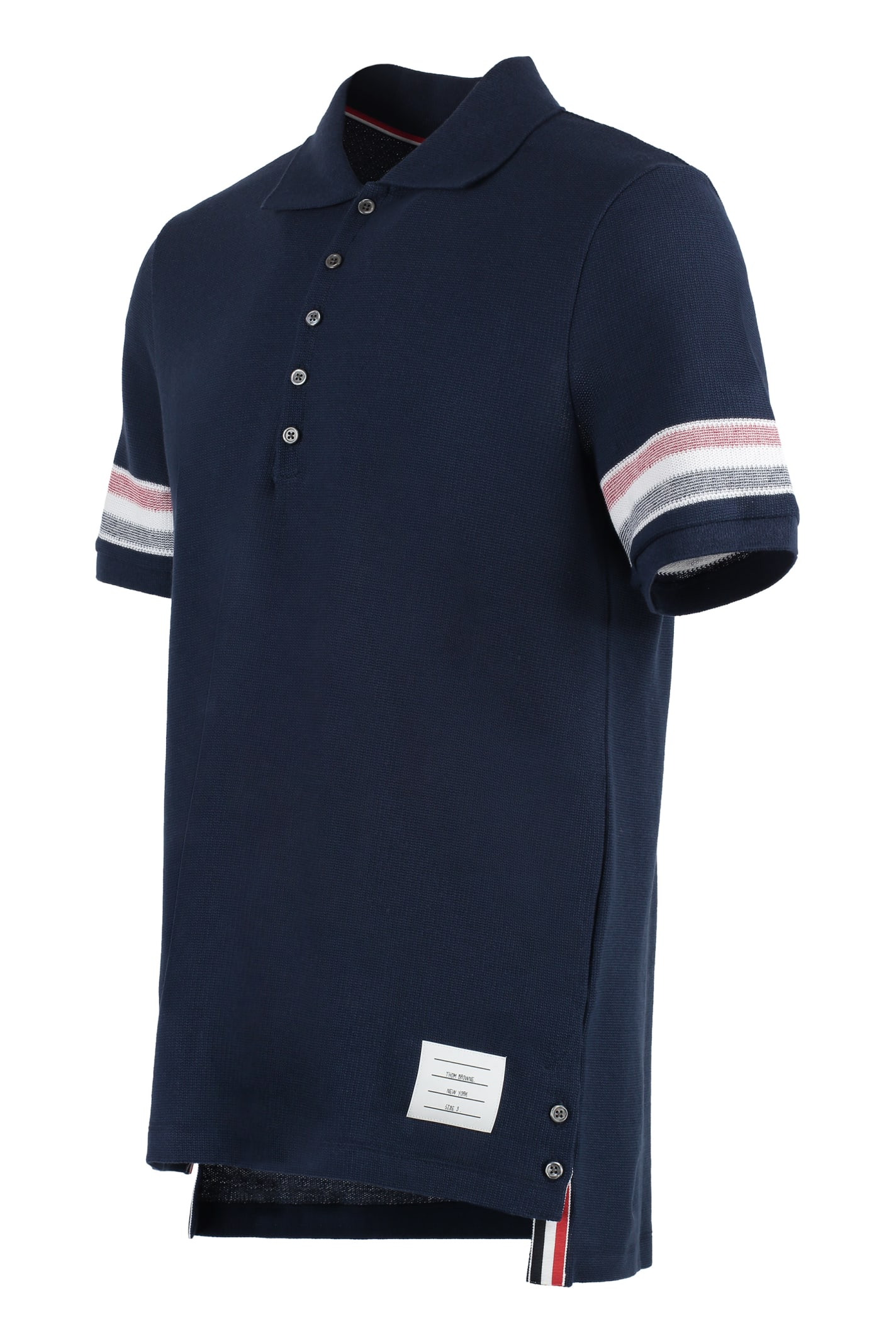 THOM BROWNE SHORT SLEEVE COTTON POLO SHIRT