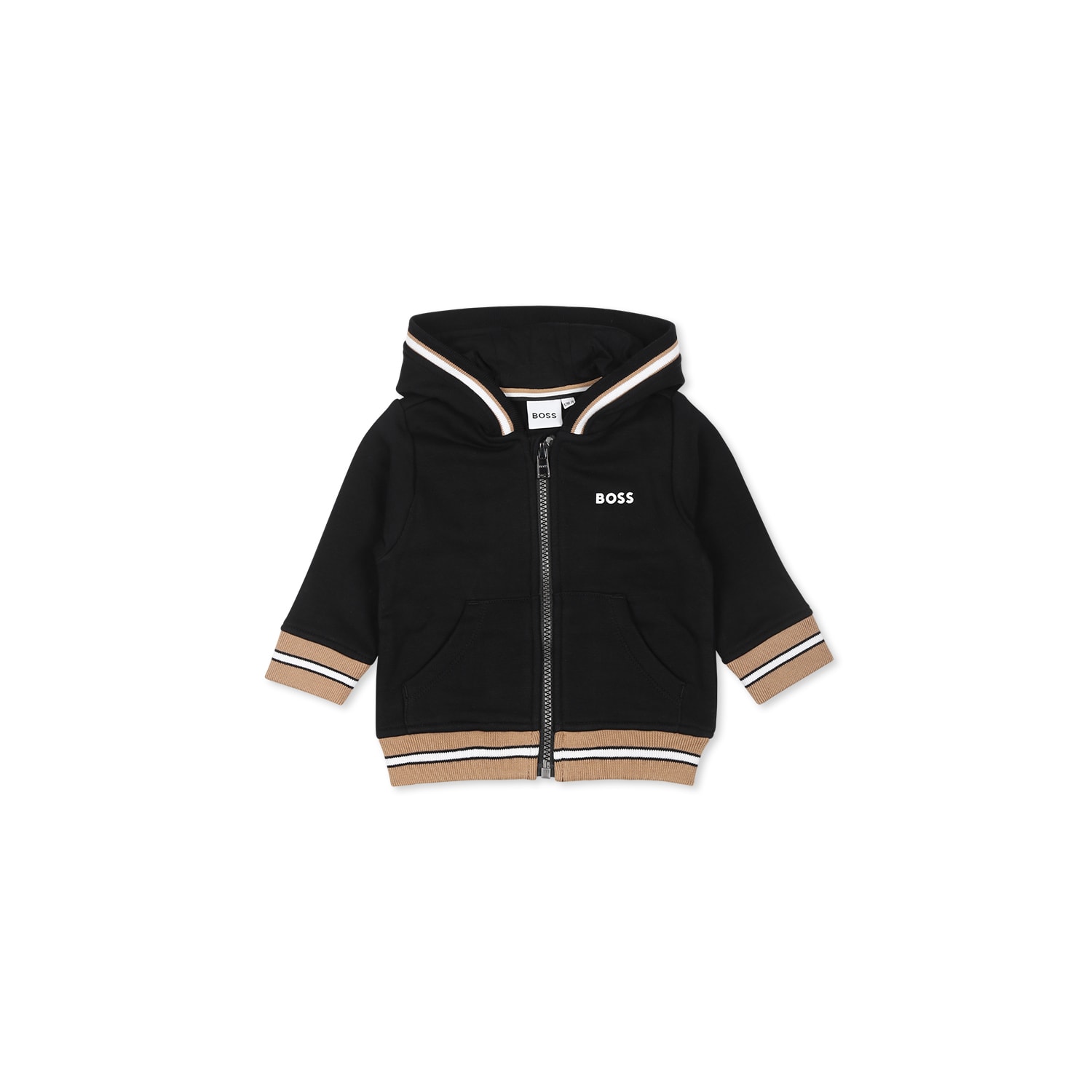 Hugo Boss Black Sweatshirt For Boy With Logo In Black