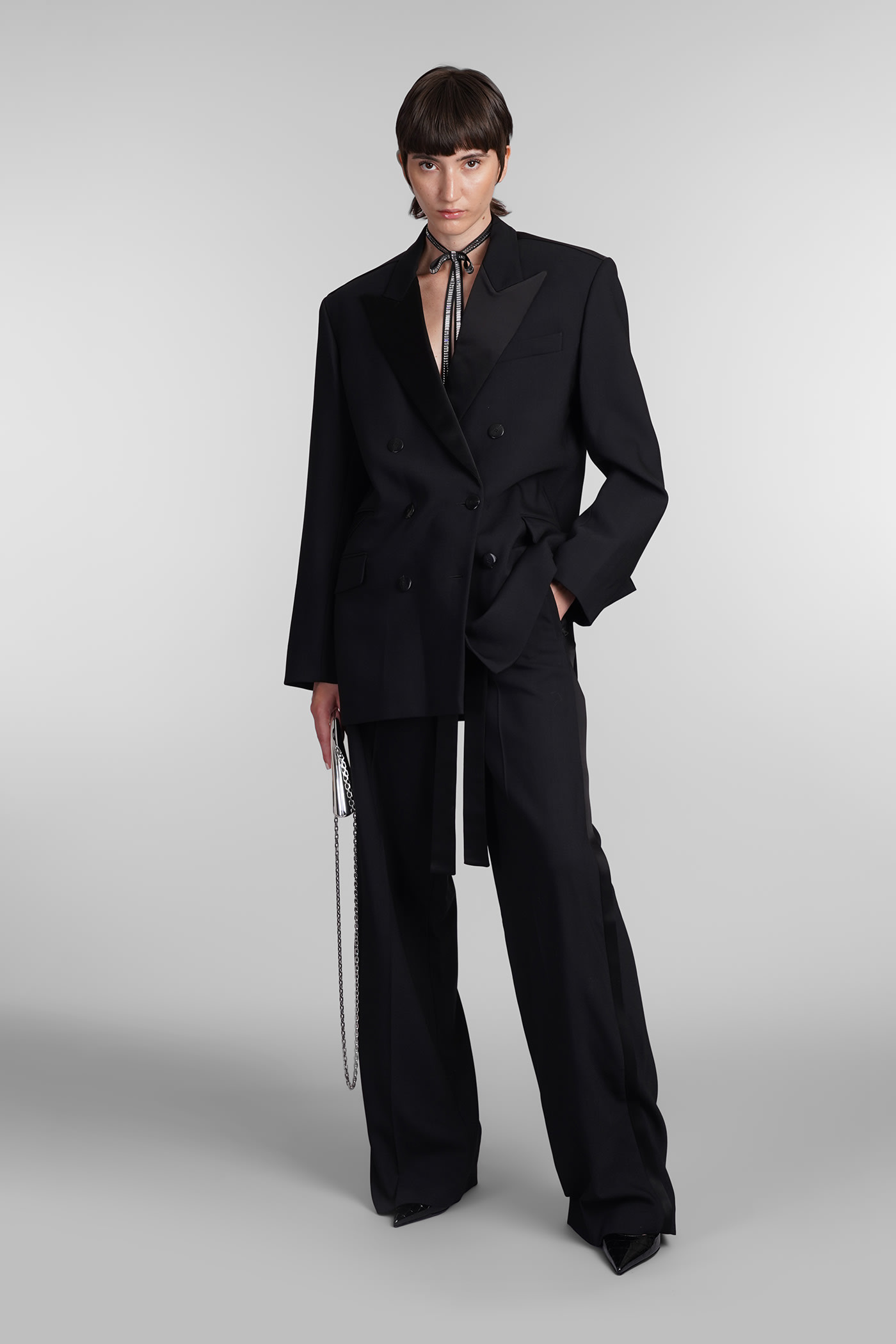 Shop David Koma Pants In Black Wool