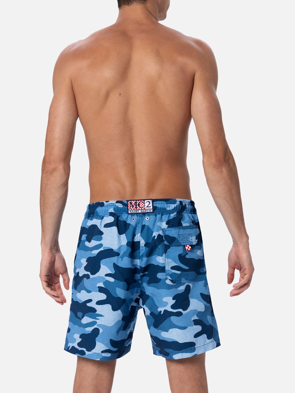 MC2 SAINT BARTH MAN MID-LENGTH GUSTAVIA SWIM-SHORTS WITH CAMOUFLAGE PRINT